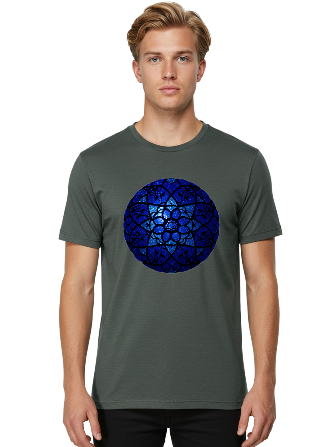 Blue-Lotus-Mandala Men'S Graphic Tee, 100% Cotton, Comfortable Casual Summer Wear, Machine Washable, Vintage Camera, Old Camera, Antique Camera, Black Camera, Classic Photography, Photography Equipment, Nostalgic Device, Film Camera, Bag196