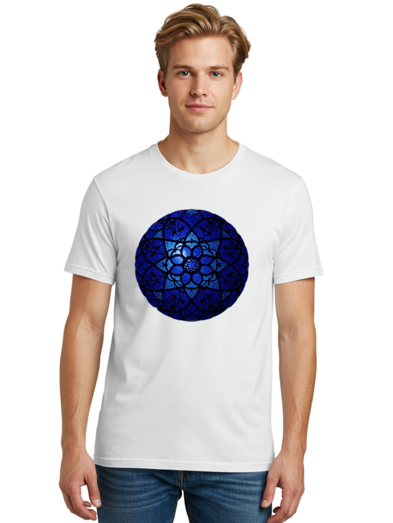 Blue-Lotus-Mandala Men'S Graphic Tee, 100% Cotton, Comfortable Casual Summer Wear, Machine Washable, Vintage Camera, Old Camera, Antique Camera, Black Camera, Classic Photography, Photography Equipment, Nostalgic Device, Film Camera, Bag196