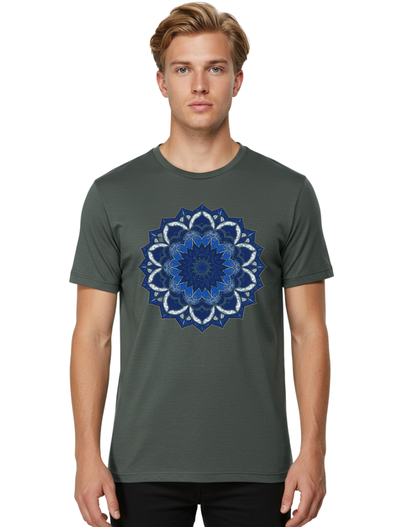 Blue-Mandala Men'S Graphic Tee, 100% Cotton, Comfortable Casual Summer Wear, Machine Washable, Vintage Camera, Old Camera, Antique Camera, Black Camera, Classic Photography, Photography Equipment, Nostalgic Device, Film Camera, Camera Art Bag197