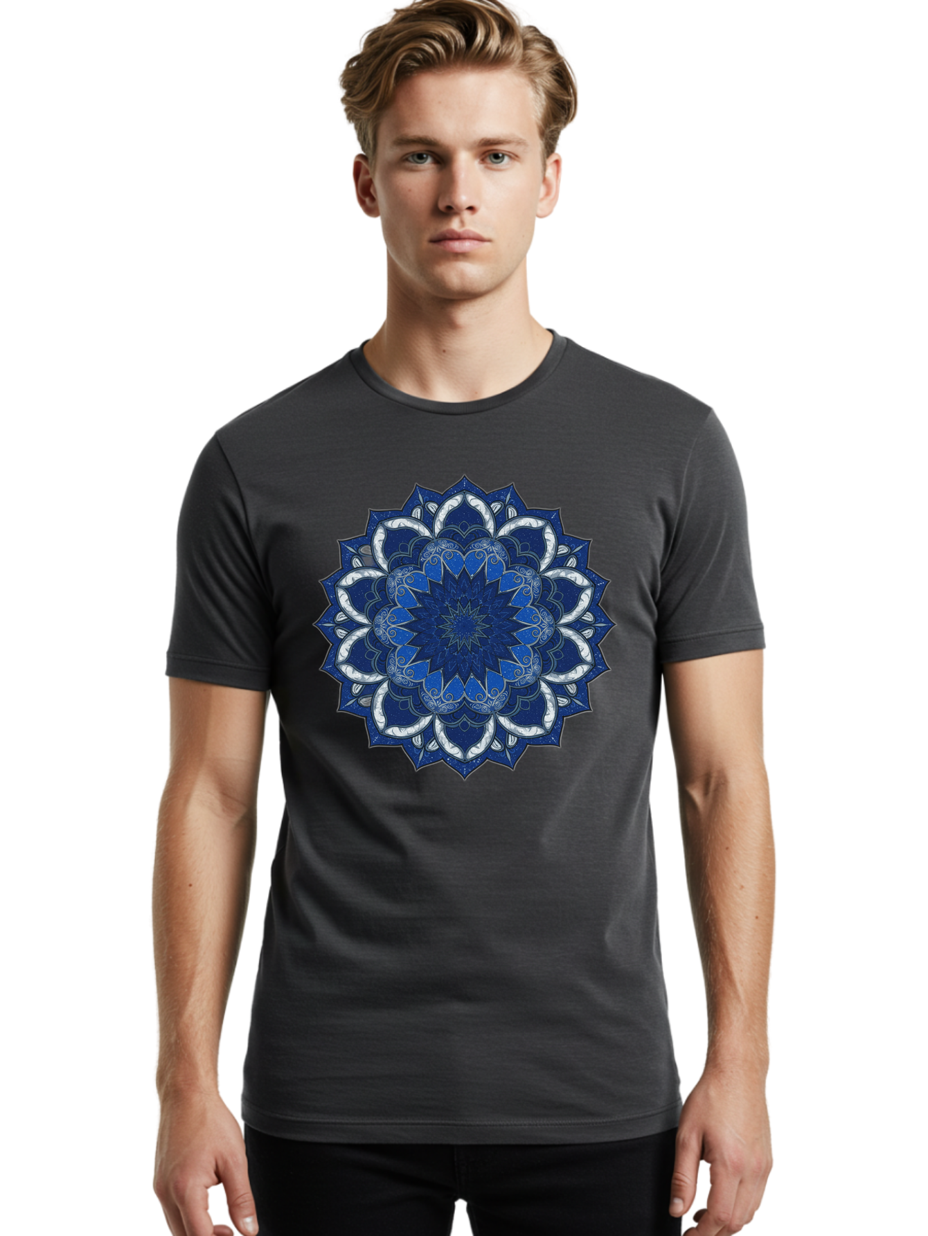 Blue-Mandala Men'S Graphic Tee, 100% Cotton, Comfortable Casual Summer Wear, Machine Washable, Vintage Camera, Old Camera, Antique Camera, Black Camera, Classic Photography, Photography Equipment, Nostalgic Device, Film Camera, Camera Art Bag197