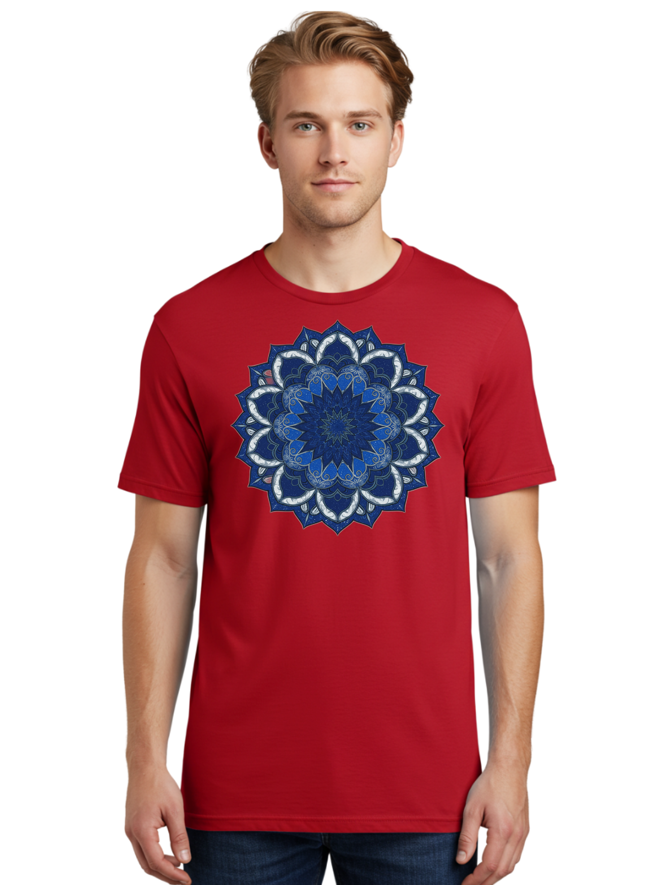 Blue-Mandala Men'S Graphic Tee, 100% Cotton, Comfortable Casual Summer Wear, Machine Washable, Vintage Camera, Old Camera, Antique Camera, Black Camera, Classic Photography, Photography Equipment, Nostalgic Device, Film Camera, Camera Art Bag197