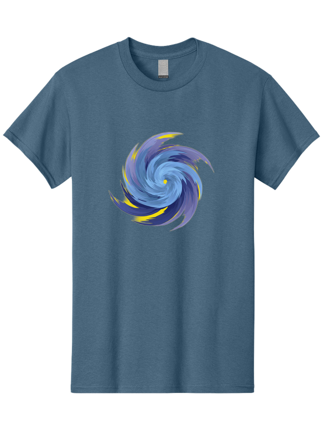 Blue-Spiral-Swirl Men'S Graphic Tee, 100% Cotton, Comfortable Casual Summer Wear, Machine Washable, Vintage Camera, Old Camera, Antique Camera, Black Camera, Classic Photography, Photography Equipment, Nostalgic Device, Film Camera, Camera Art Bag204