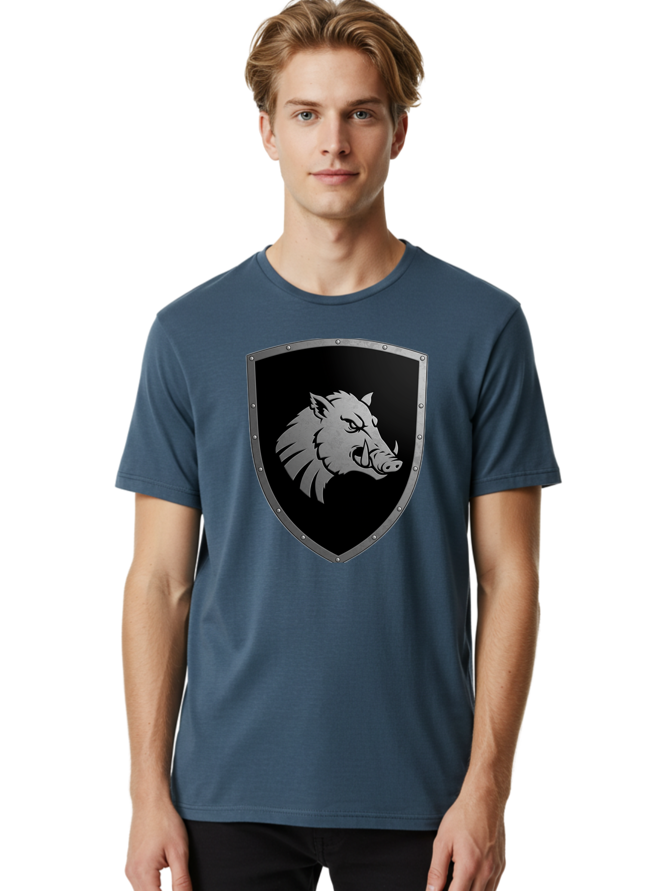 Boar-Head-Shield Men'S Graphic Tee, 100% Cotton, Comfortable Casual Summer Wear, Machine Washable, Vintage Camera, Old Camera, Antique Camera, Black Camera, Classic Photography, Photography Equipment, Nostalgic Device, Film Camera, Camera Art Bag210