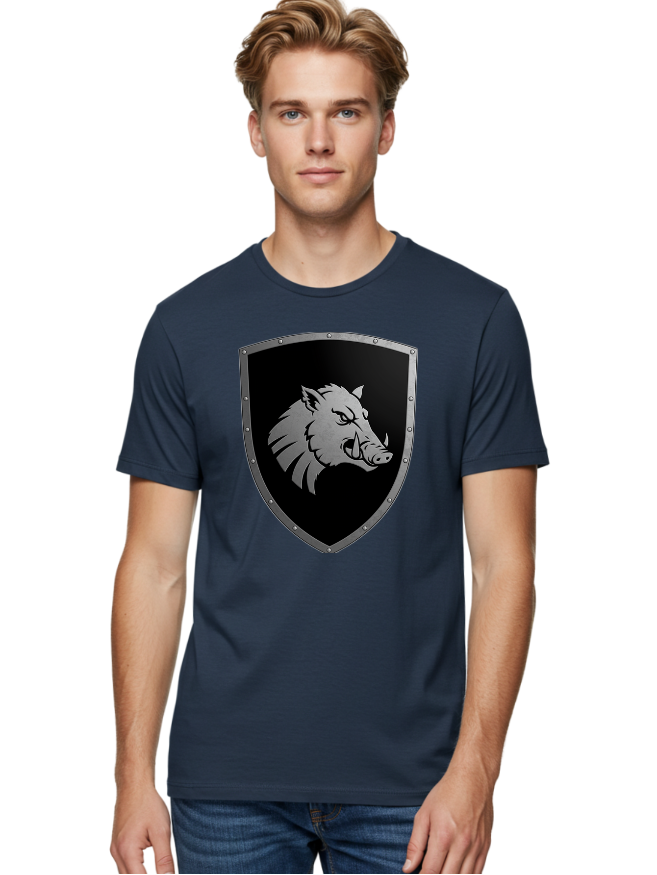 Boar-Head-Shield Men'S Graphic Tee, 100% Cotton, Comfortable Casual Summer Wear, Machine Washable, Vintage Camera, Old Camera, Antique Camera, Black Camera, Classic Photography, Photography Equipment, Nostalgic Device, Film Camera, Camera Art Bag210