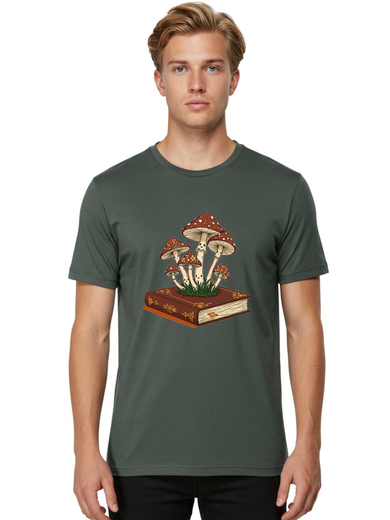 Book-With-Mushrooms Men'S Graphic Tee, 100% Cotton, Comfortable Casual Summer Wear, Machine Washable, Vintage Camera, Old Camera, Antique Camera, Black Camera, Classic Photography, Photography Equipment, Nostalgic Device, Film Camera, Bag212