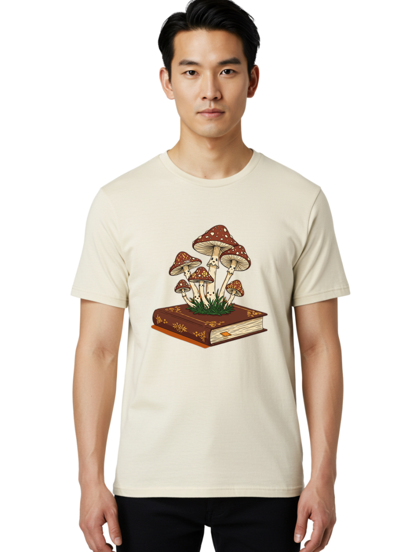 Book-With-Mushrooms Men'S Graphic Tee, 100% Cotton, Comfortable Casual Summer Wear, Machine Washable, Vintage Camera, Old Camera, Antique Camera, Black Camera, Classic Photography, Photography Equipment, Nostalgic Device, Film Camera, Bag212