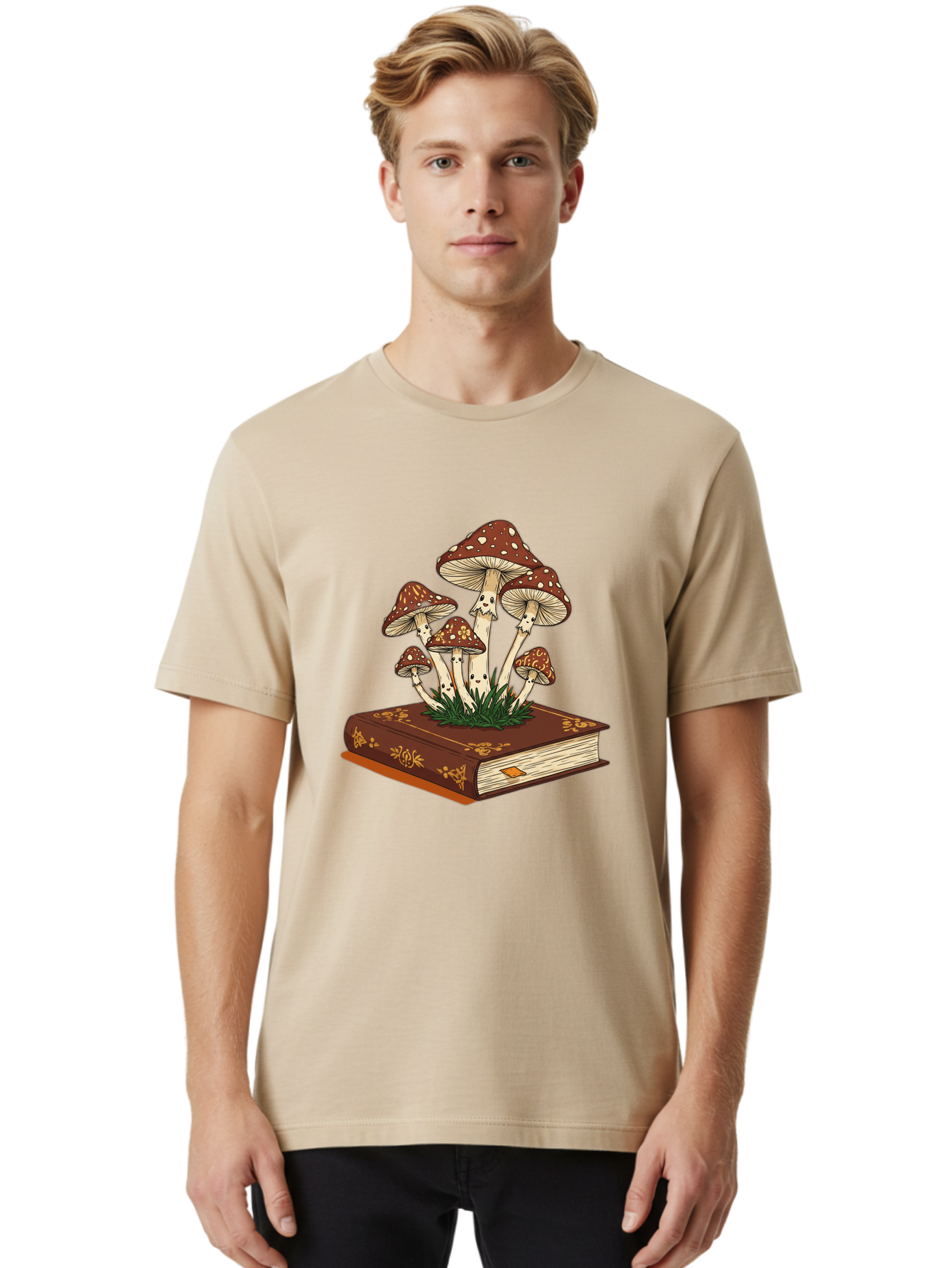 Book-With-Mushrooms Men'S Graphic Tee, 100% Cotton, Comfortable Casual Summer Wear, Machine Washable, Vintage Camera, Old Camera, Antique Camera, Black Camera, Classic Photography, Photography Equipment, Nostalgic Device, Film Camera, Bag212