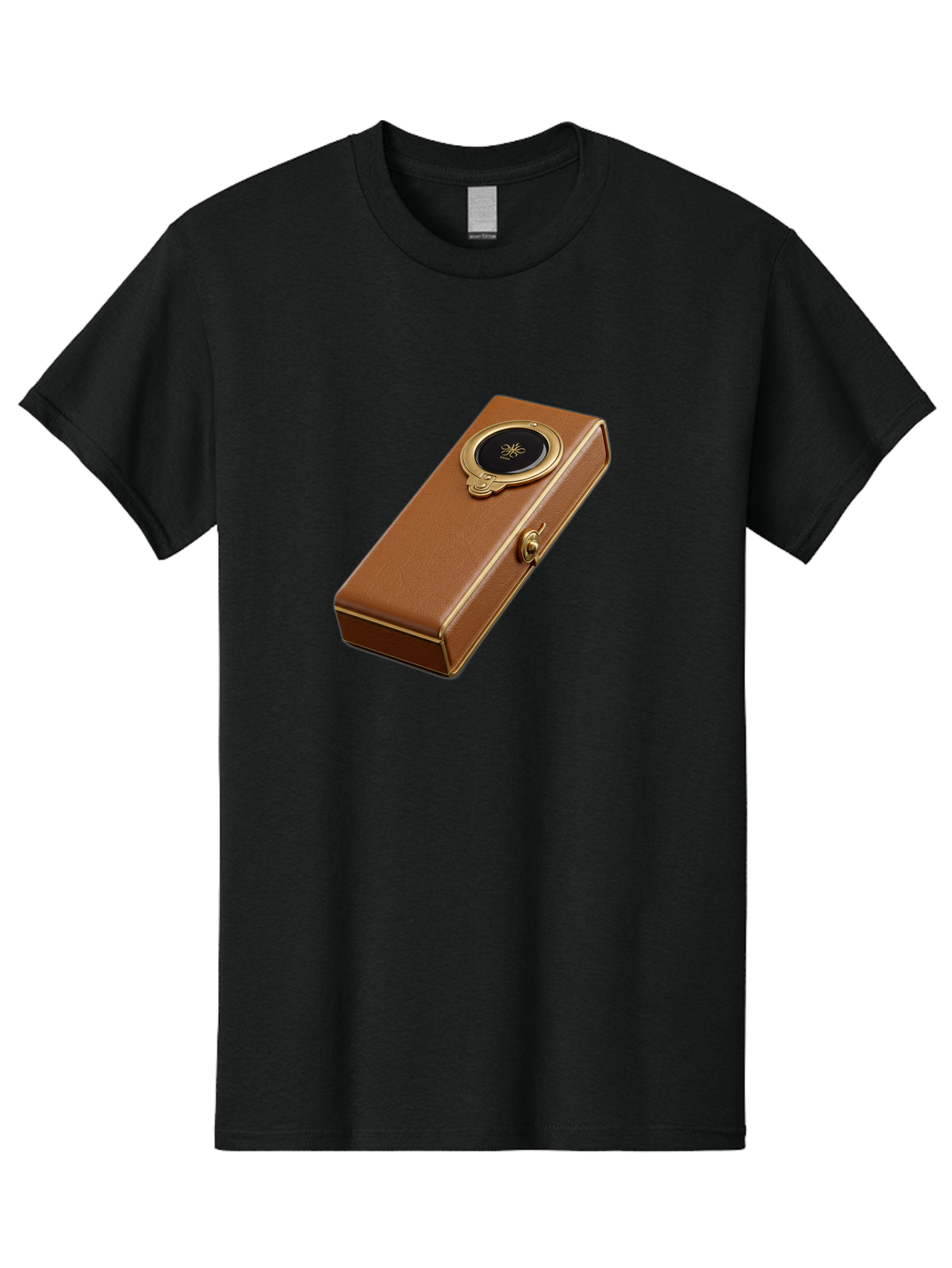 Brown-Leather-Box Men'S Graphic Tee, 100% Cotton, Comfortable Casual Summer Wear, Machine Washable, Vintage Camera, Old Camera, Antique Camera, Black Camera, Classic Photography, Photography Equipment, Nostalgic Device, Film Camera, Camera Art Bag217