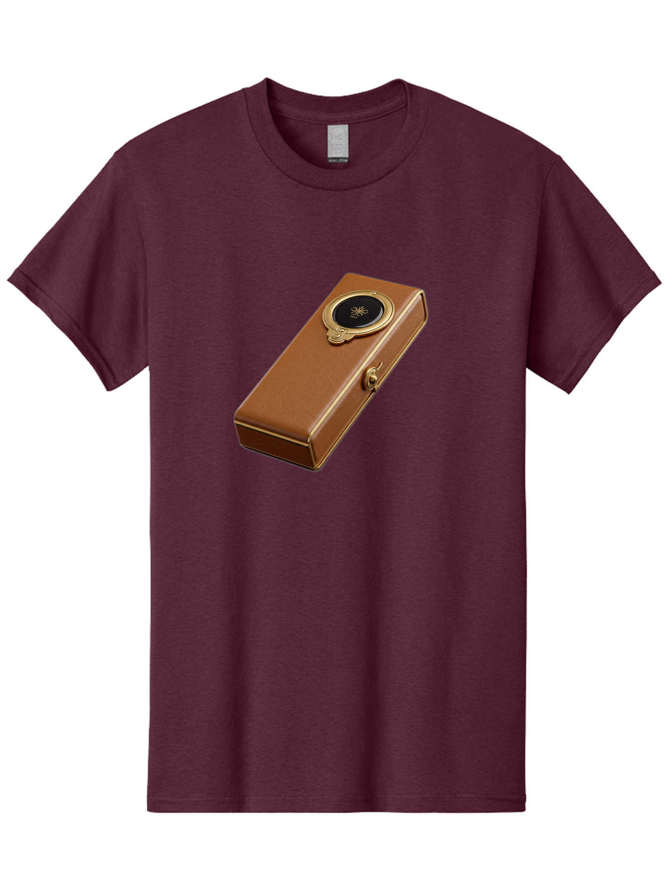 Brown-Leather-Box Men'S Graphic Tee, 100% Cotton, Comfortable Casual Summer Wear, Machine Washable, Vintage Camera, Old Camera, Antique Camera, Black Camera, Classic Photography, Photography Equipment, Nostalgic Device, Film Camera, Camera Art Bag217