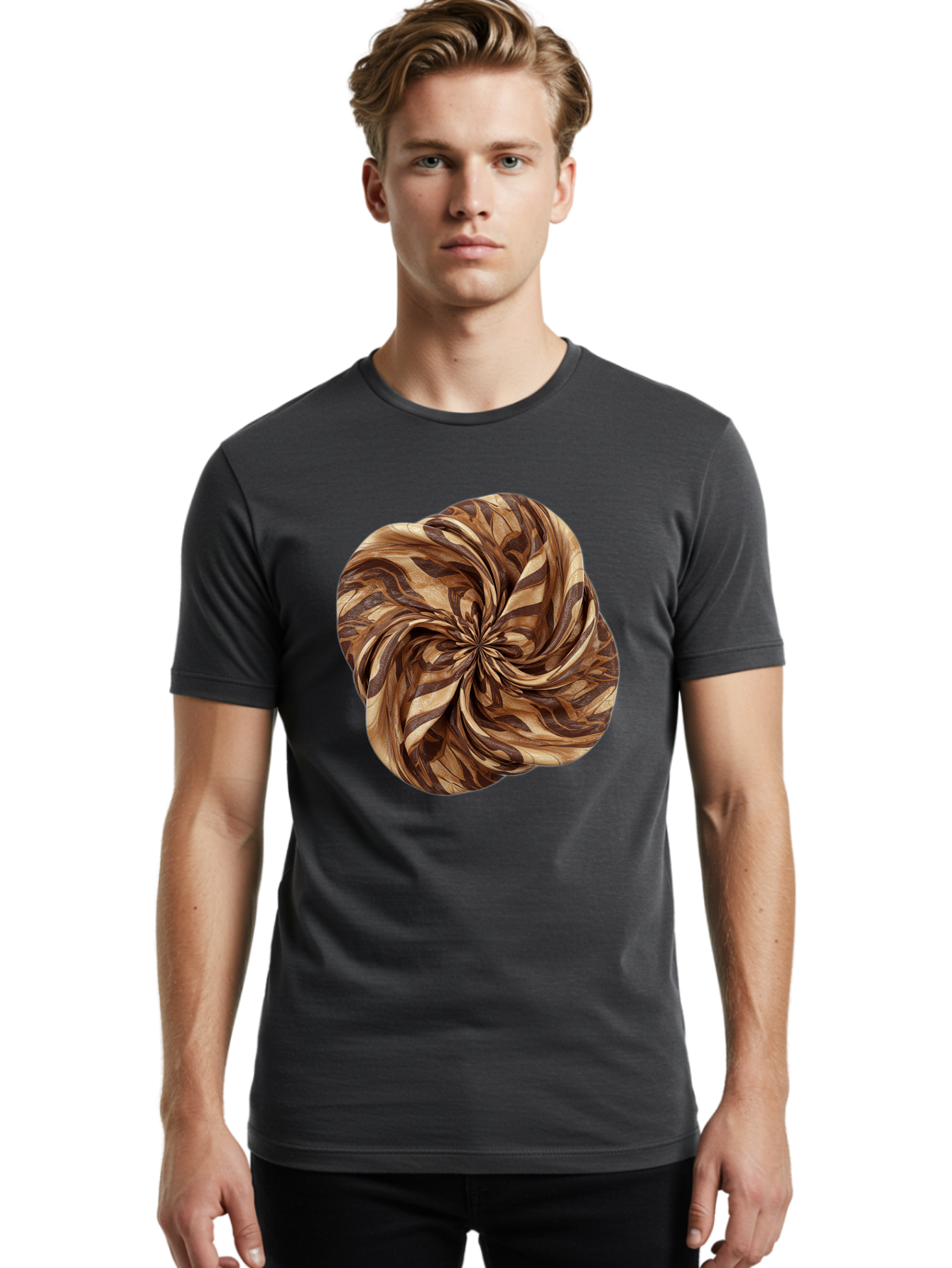 Brown-Marble-Swirl Men'S Graphic Tee, 100% Cotton, Comfortable Casual Summer Wear, Machine Washable, Vintage Camera, Old Camera, Antique Camera, Black Camera, Classic Photography, Photography Equipment, Nostalgic Device, Film Camera, Bag219