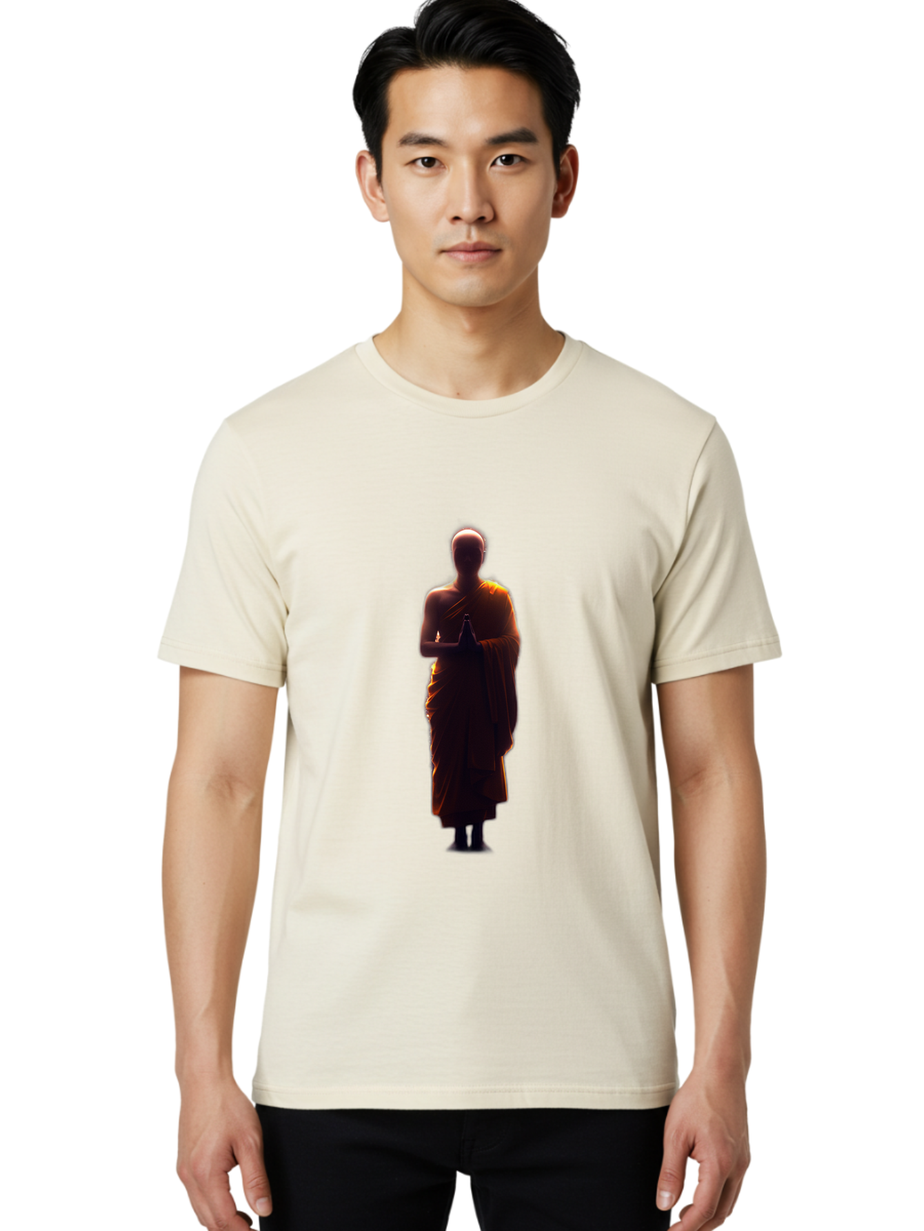 Buddhist-Monk-Silhouette Men'S Graphic Tee, 100% Cotton, Comfortable Casual Summer Wear, Machine Washable, Vintage Camera, Old Camera, Antique Camera, Black Camera, Classic Photography, Photography Equipment, Nostalgic Device, Film Camera, Bag230