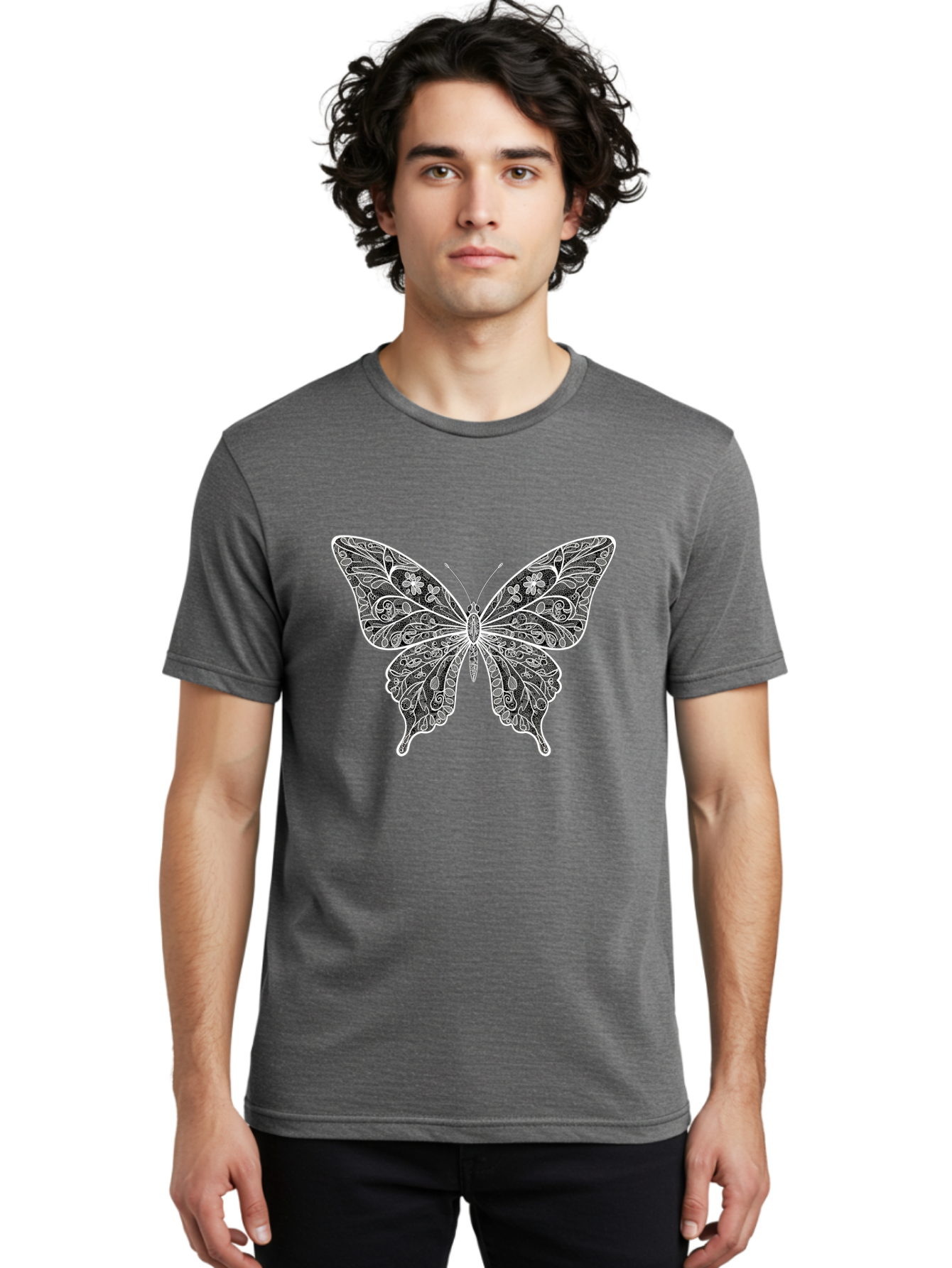 Butterfly Men'S Graphic Tee, 100% Cotton, Comfortable Casual Summer Wear, Machine Washable, Vintage Camera, Old Camera, Antique Camera, Black Camera, Classic Photography, Photography Equipment, Nostalgic Device, Film Camera, Camera Art Bag236