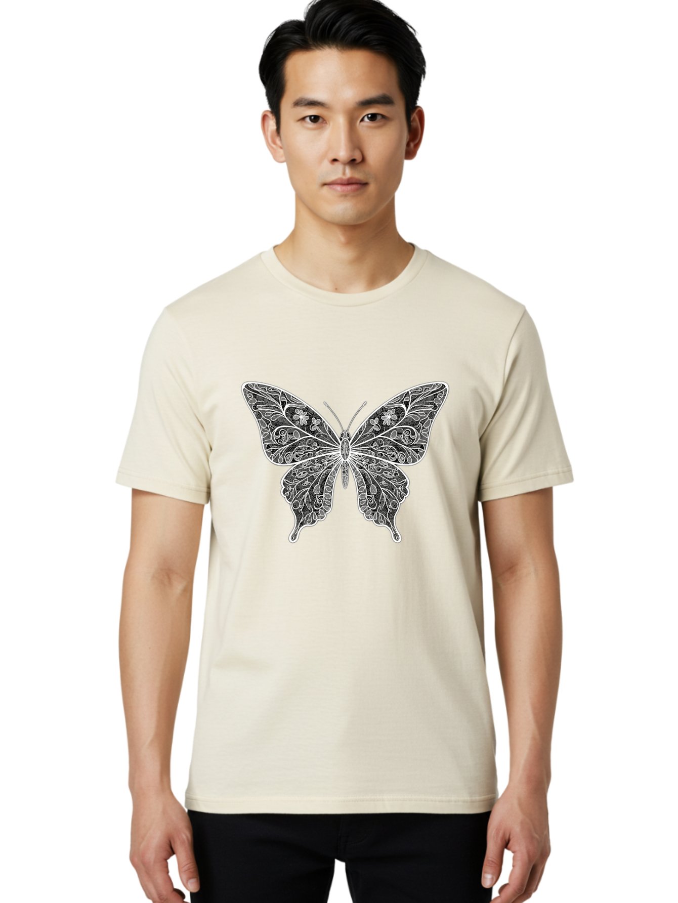 Butterfly Men'S Graphic Tee, 100% Cotton, Comfortable Casual Summer Wear, Machine Washable, Vintage Camera, Old Camera, Antique Camera, Black Camera, Classic Photography, Photography Equipment, Nostalgic Device, Film Camera, Camera Art Bag236