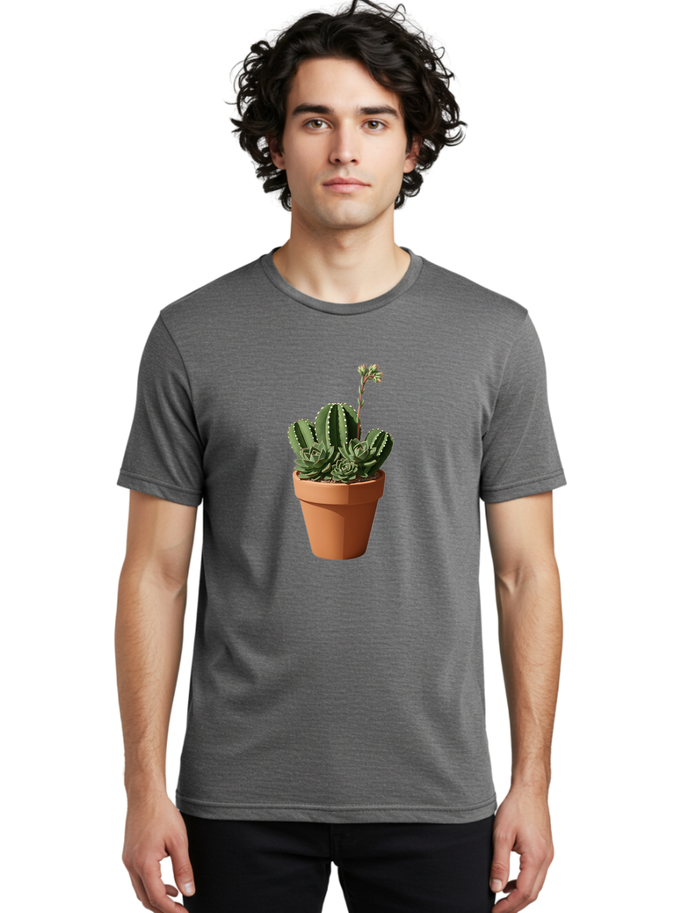Cactus-In-Terracotta-Pot Men'S Graphic Tee, 100% Cotton, Comfortable Casual Summer Wear, Machine Washable, Vintage Camera, Old Camera, Antique Camera, Black Camera, Classic Photography, Photography Equipment, Nostalgic Device, Film Camera, Bag237