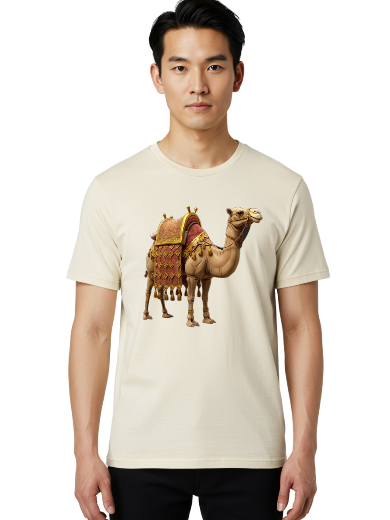 Camel-2 Men'S Graphic Tee, 100% Cotton, Comfortable Casual Summer Wear, Machine Washable, Vintage Camera, Old Camera, Antique Camera, Black Camera, Classic Photography, Photography Equipment, Nostalgic Device, Film Camera, Camera Art Bag240