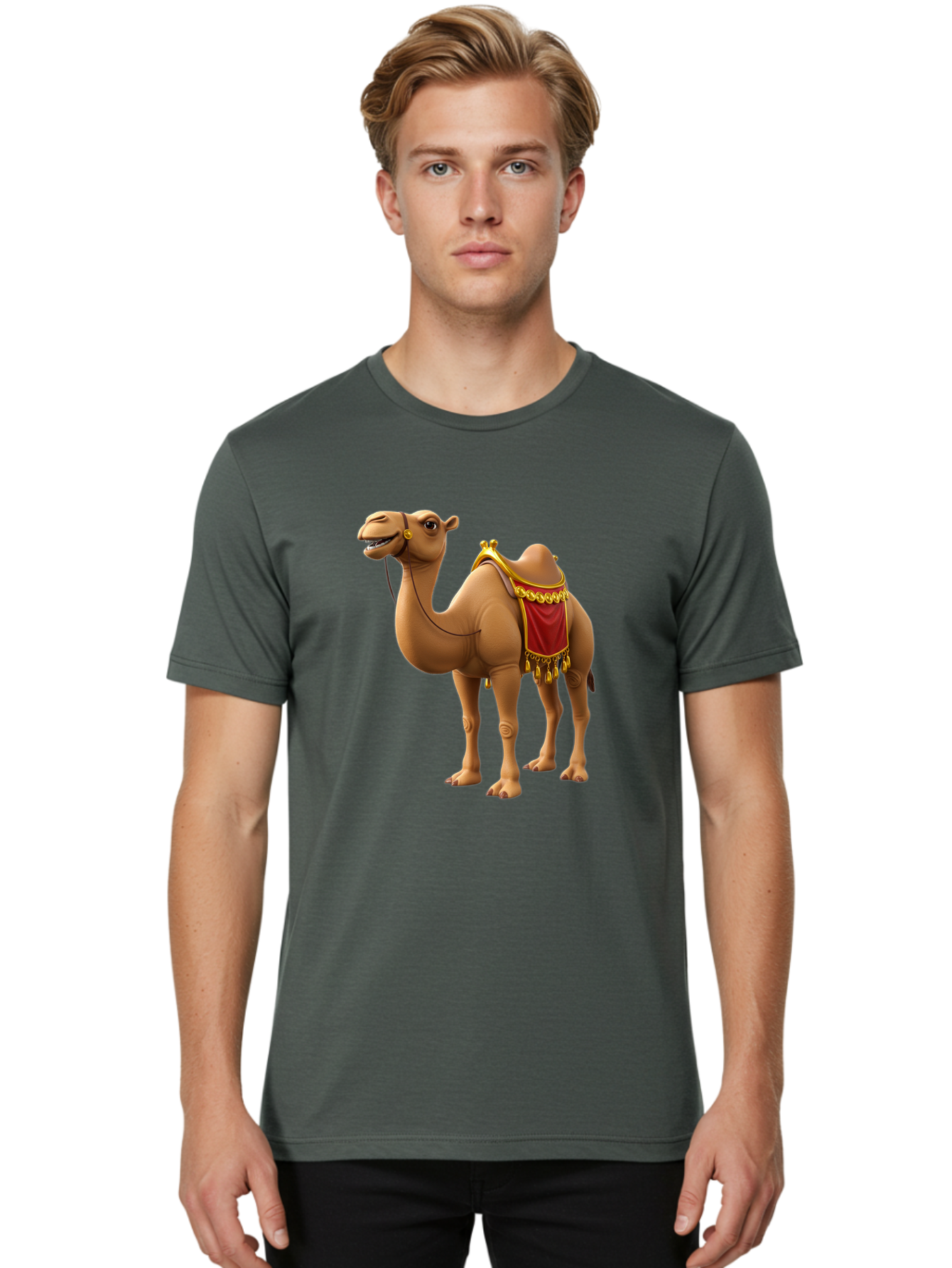 Camel-With-Red-Saddle Men'S Graphic Tee, 100% Cotton, Comfortable Casual Summer Wear, Machine Washable, Vintage Camera, Old Camera, Antique Camera, Black Camera, Classic Photography, Photography Equipment, Nostalgic Device, Film Camera, Bag242