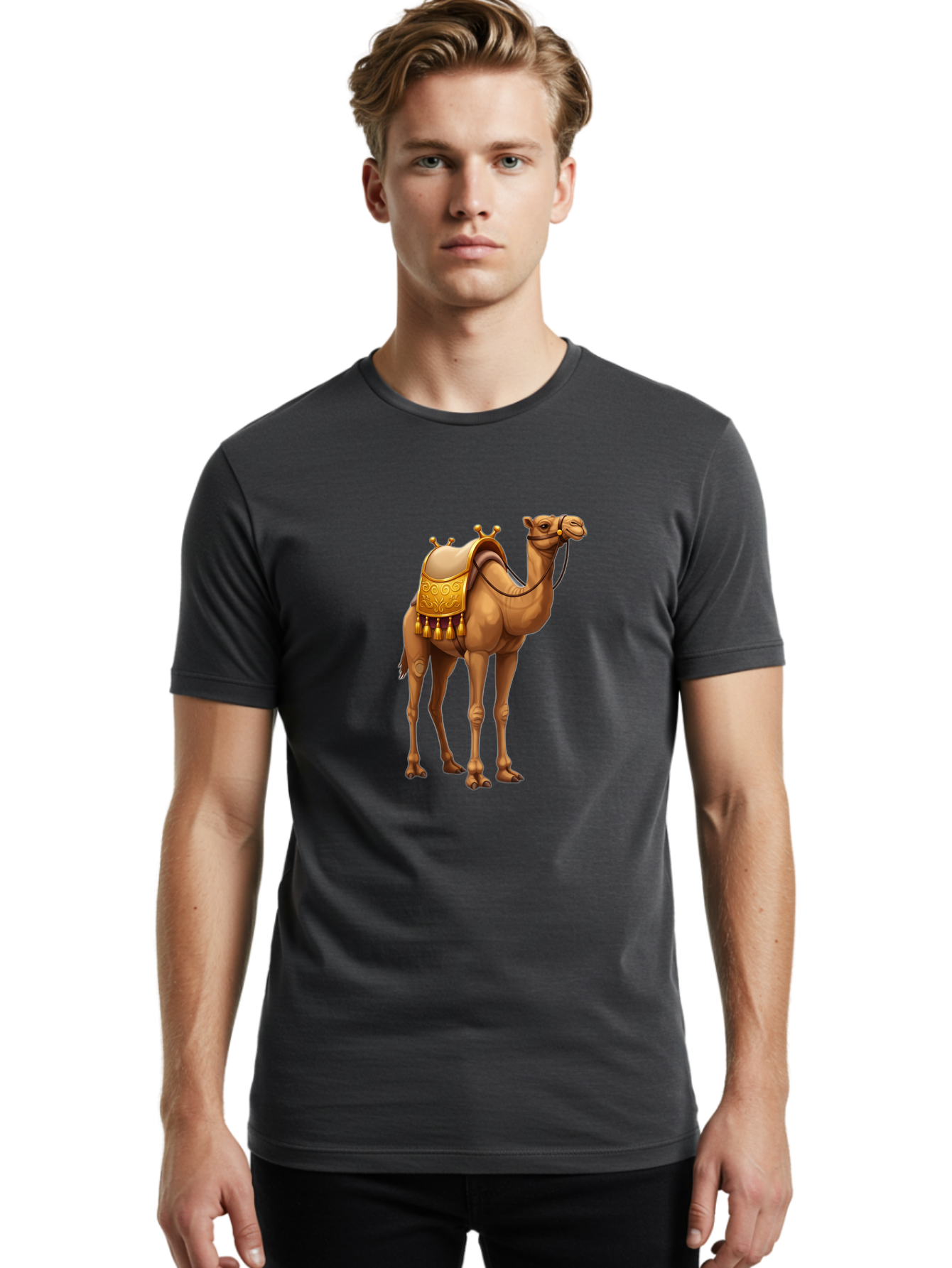 Camel Men'S Graphic Tee, 100% Cotton, Comfortable Casual Summer Wear, Machine Washable, Vintage Camera, Old Camera, Antique Camera, Black Camera, Classic Photography, Photography Equipment, Nostalgic Device, Film Camera, Camera Art Bag243