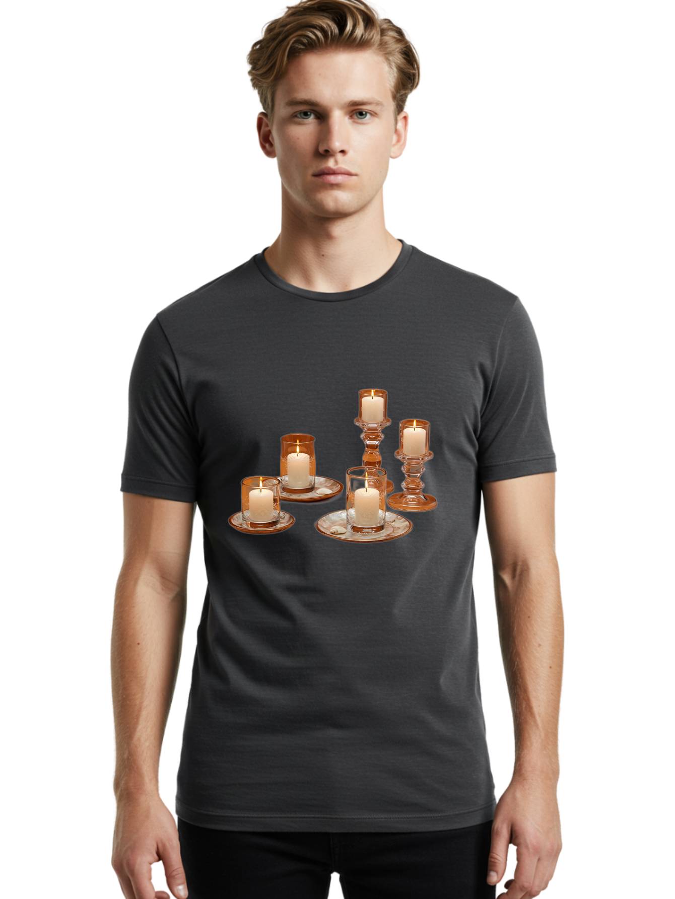 Candle-Holders-1 Men'S Graphic Tee, 100% Cotton, Comfortable Casual Summer Wear, Machine Washable, Vintage Camera, Old Camera, Antique Camera, Black Camera, Classic Photography, Photography Equipment, Nostalgic Device, Film Camera, Camera Art Bag251