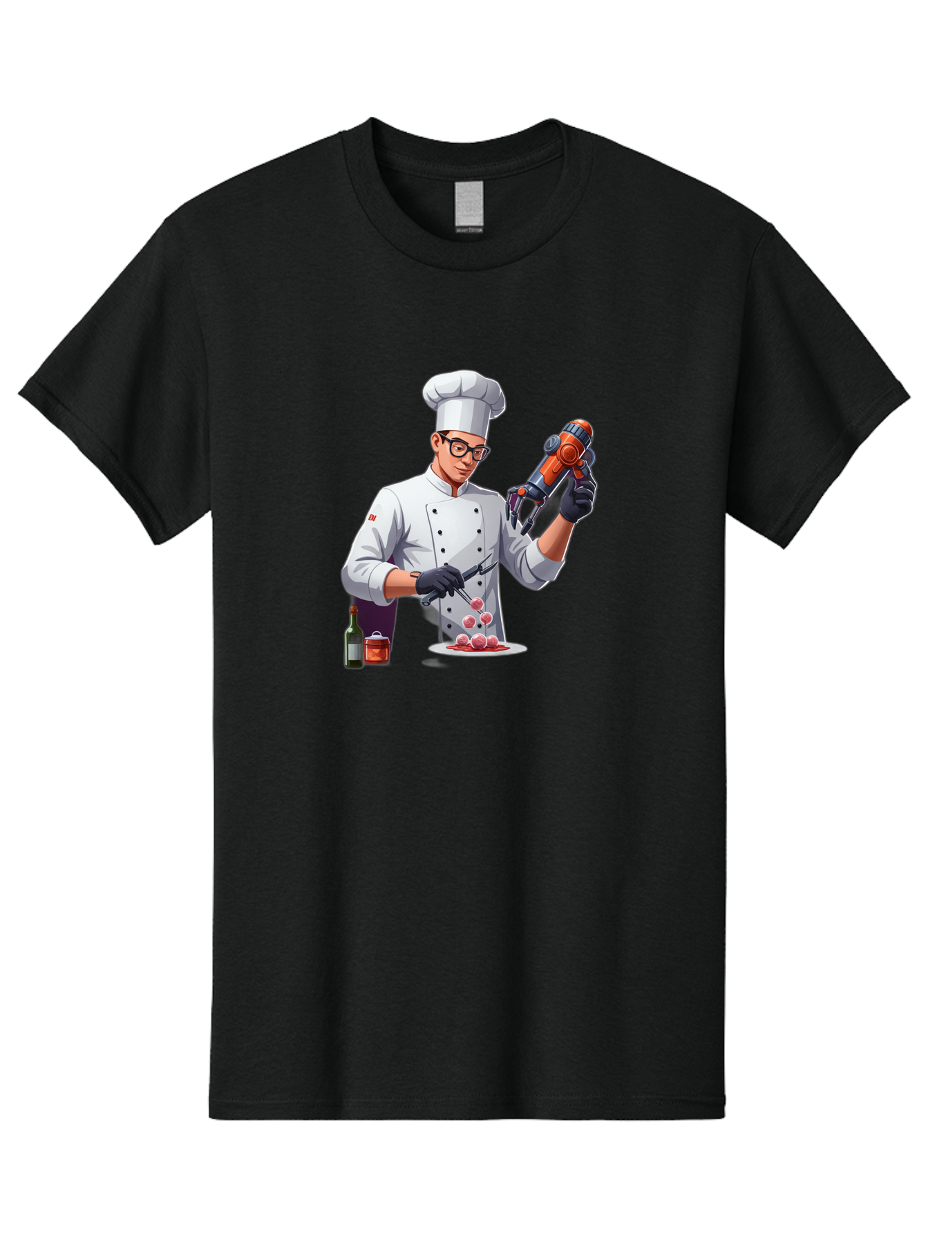 Chef-With-Meatball-Gun Men'S Graphic Tee, 100% Cotton, Comfortable Casual Summer Wear, Machine Washable, Vintage Camera, Old Camera, Antique Camera, Black Camera, Classic Photography, Photography Equipment, Nostalgic Device, Film Camera, Bag278