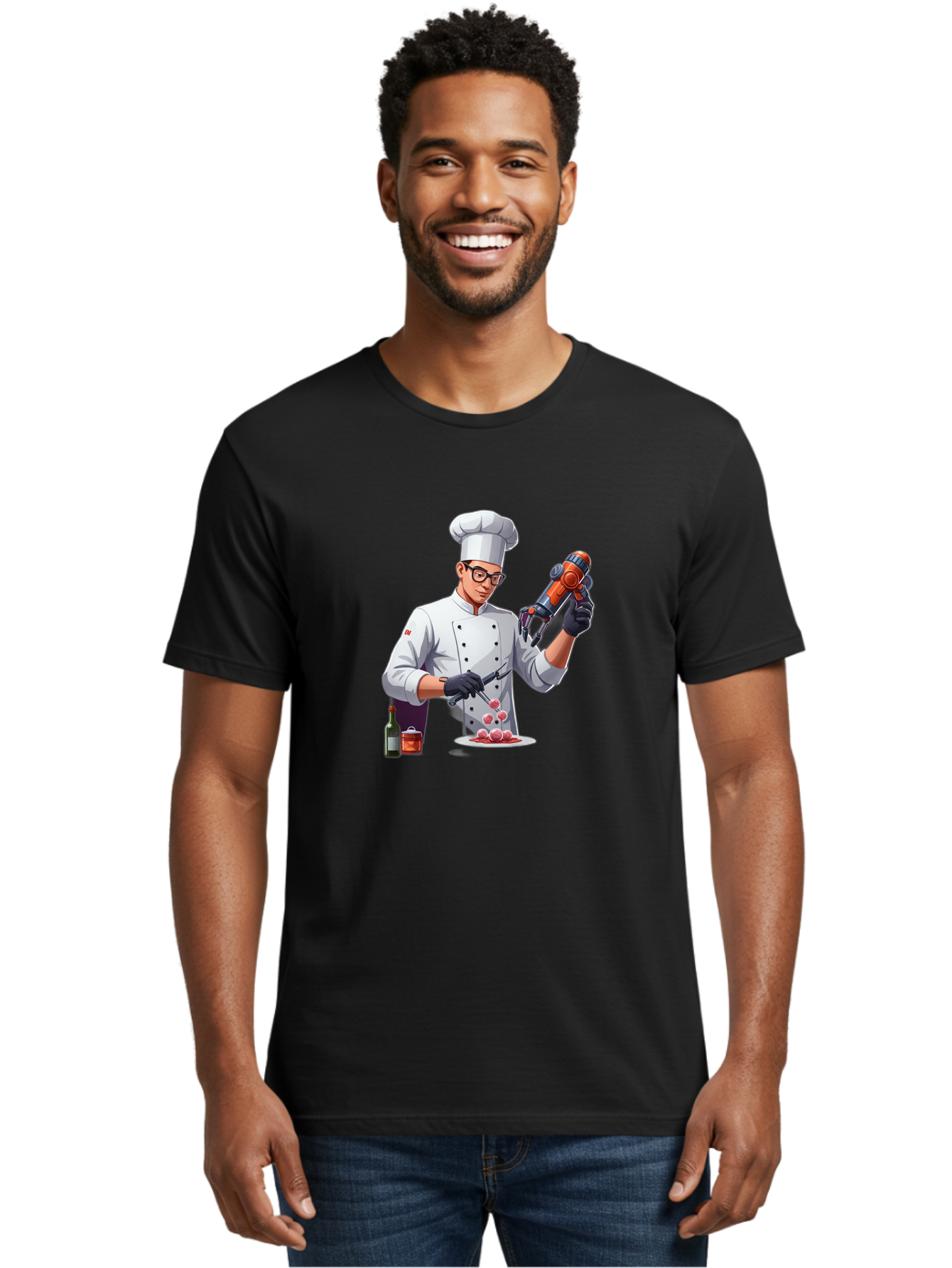 Chef-With-Meatball-Gun Men'S Graphic Tee, 100% Cotton, Comfortable Casual Summer Wear, Machine Washable, Vintage Camera, Old Camera, Antique Camera, Black Camera, Classic Photography, Photography Equipment, Nostalgic Device, Film Camera, Bag278