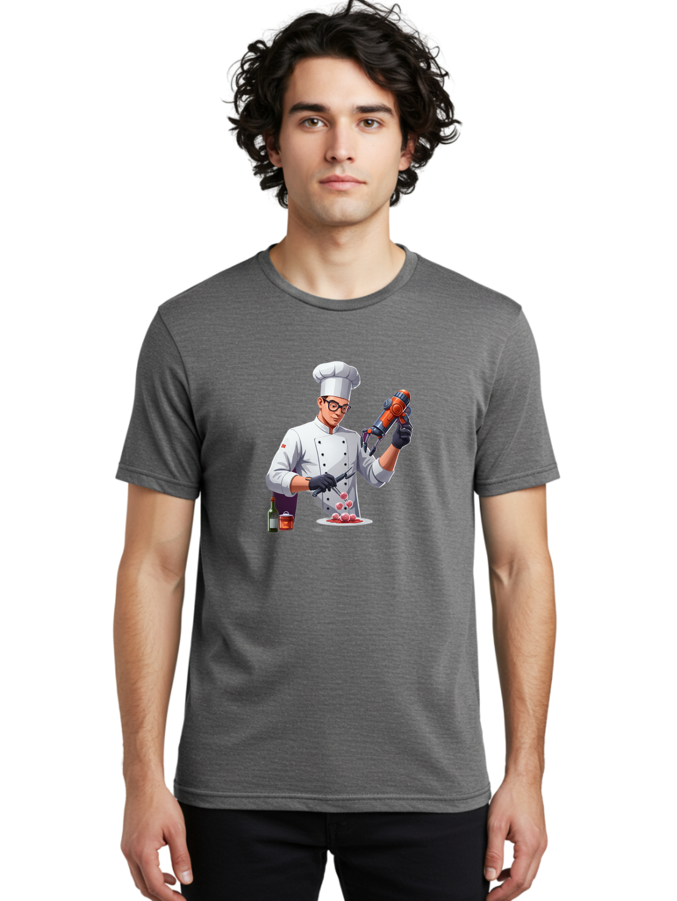 Chef-With-Meatball-Gun Men'S Graphic Tee, 100% Cotton, Comfortable Casual Summer Wear, Machine Washable, Vintage Camera, Old Camera, Antique Camera, Black Camera, Classic Photography, Photography Equipment, Nostalgic Device, Film Camera, Bag278