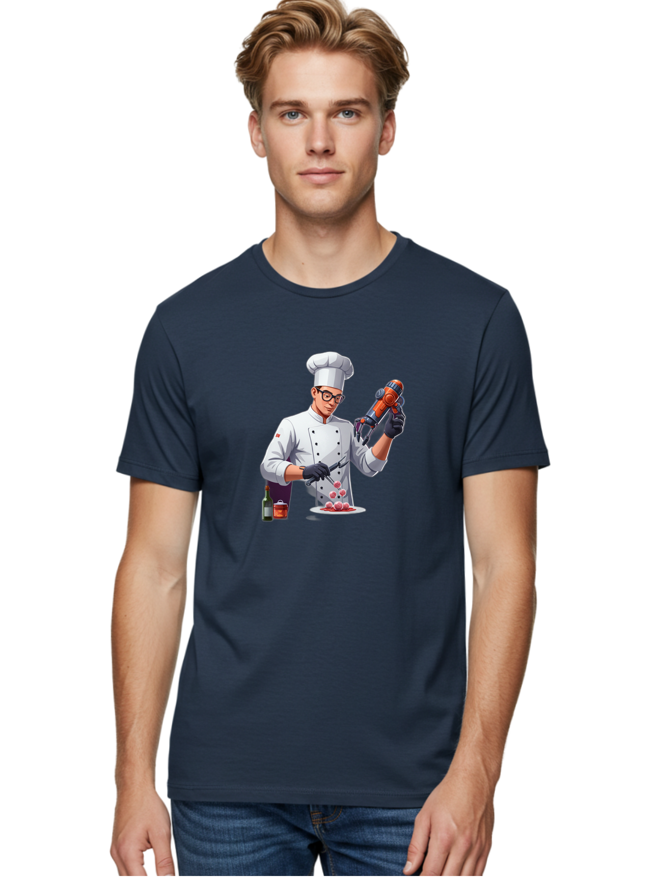 Chef-With-Meatball-Gun Men'S Graphic Tee, 100% Cotton, Comfortable Casual Summer Wear, Machine Washable, Vintage Camera, Old Camera, Antique Camera, Black Camera, Classic Photography, Photography Equipment, Nostalgic Device, Film Camera, Bag278