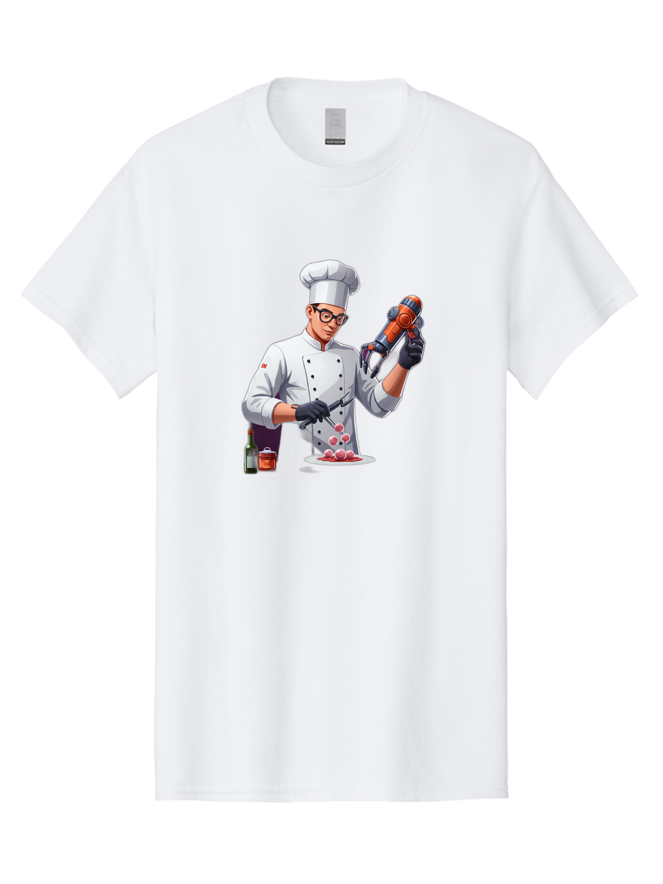 Chef-With-Meatball-Gun Men'S Graphic Tee, 100% Cotton, Comfortable Casual Summer Wear, Machine Washable, Vintage Camera, Old Camera, Antique Camera, Black Camera, Classic Photography, Photography Equipment, Nostalgic Device, Film Camera, Bag278