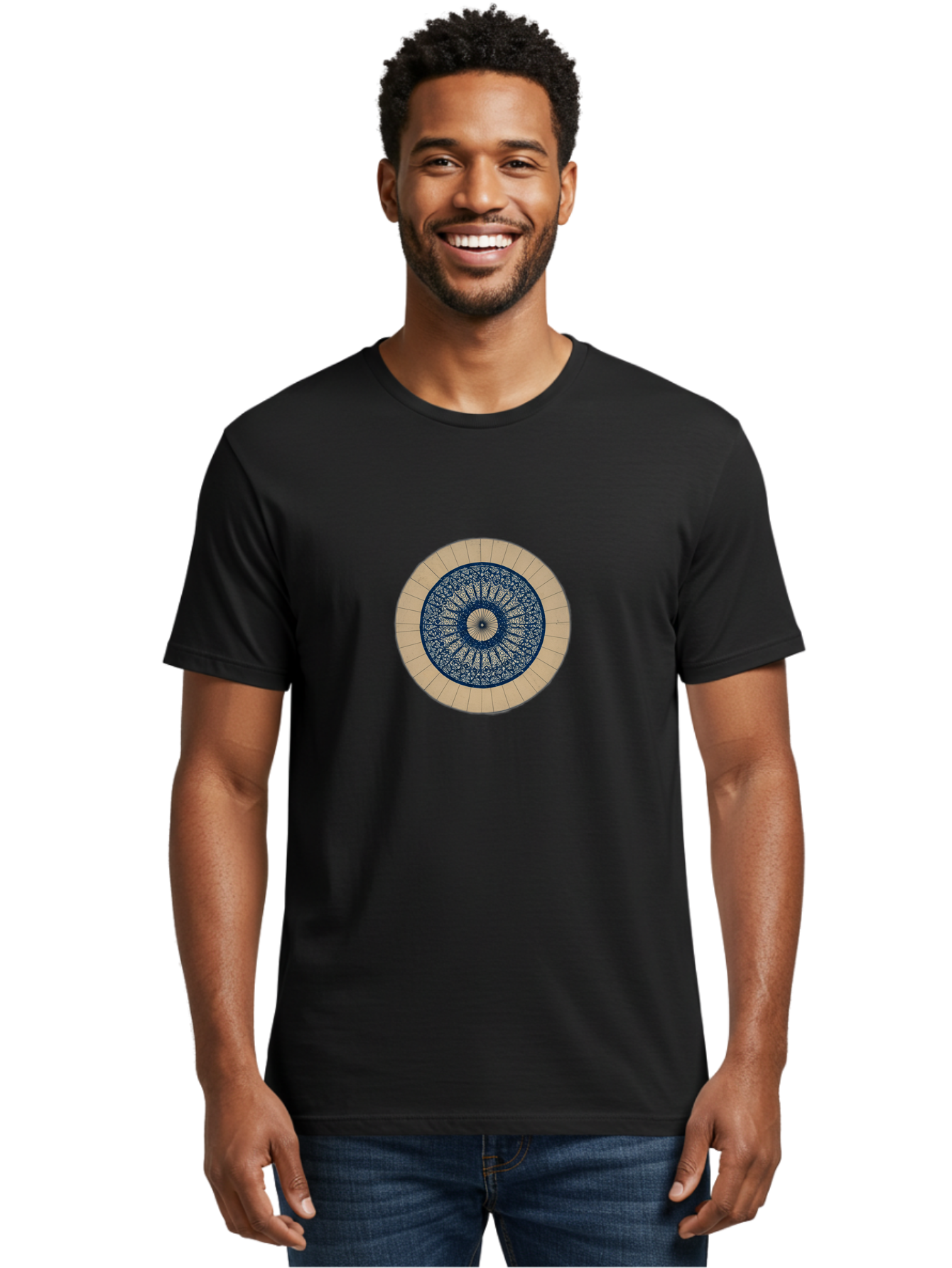 Circular-Pattern Men'S Graphic Tee, 100% Cotton, Comfortable Casual Summer Wear, Machine Washable, Vintage Camera, Old Camera, Antique Camera, Black Camera, Classic Photography, Photography Equipment, Nostalgic Device, Film Camera, Camera Art Bag295