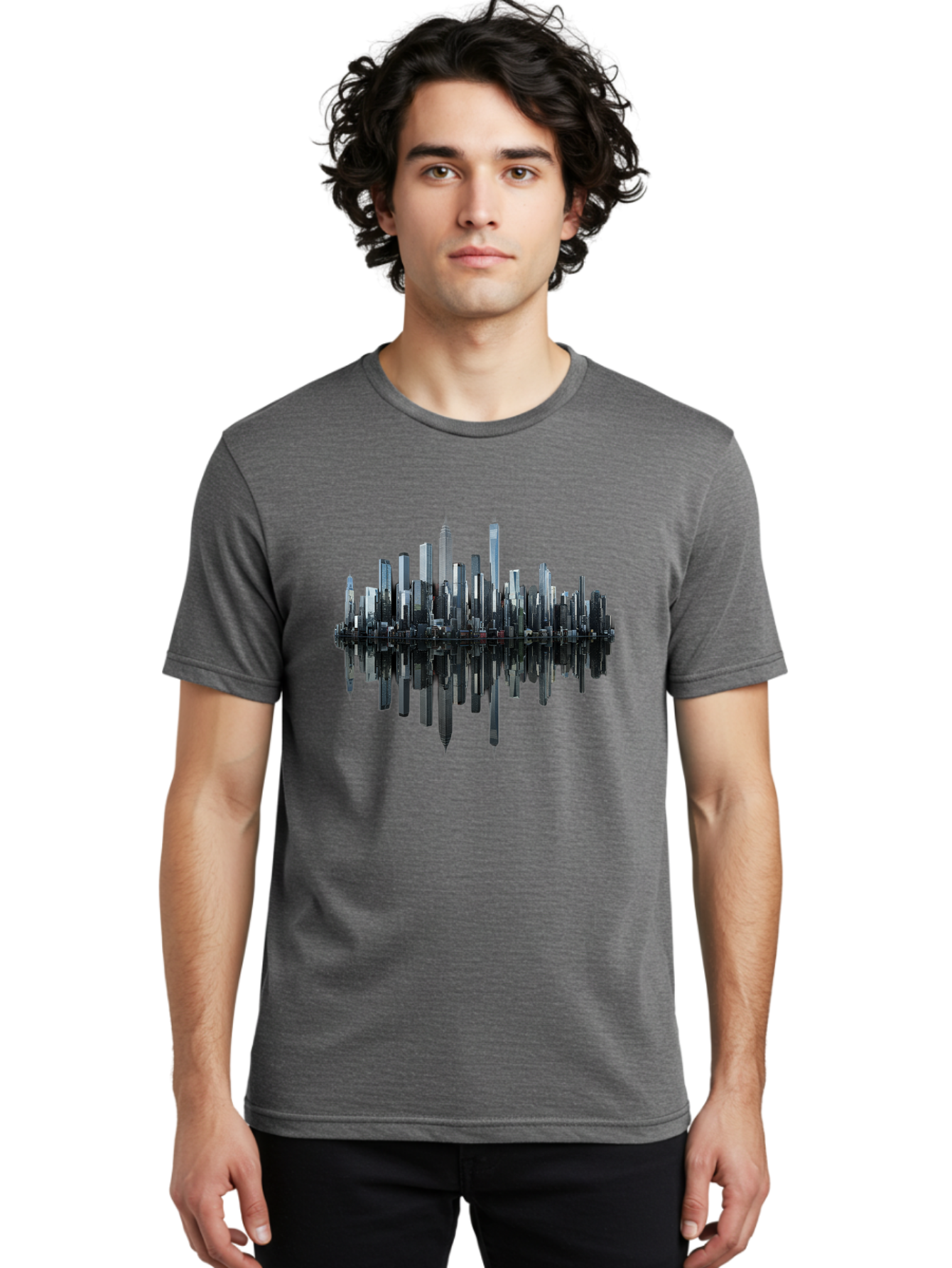 City-Skyline-Sound-Wave Men'S Graphic Tee, 100% Cotton, Comfortable Casual Summer Wear, Machine Washable, Vintage Camera, Old Camera, Antique Camera, Black Camera, Classic Photography, Photography Equipment, Nostalgic Device, Film Camera, Bag297
