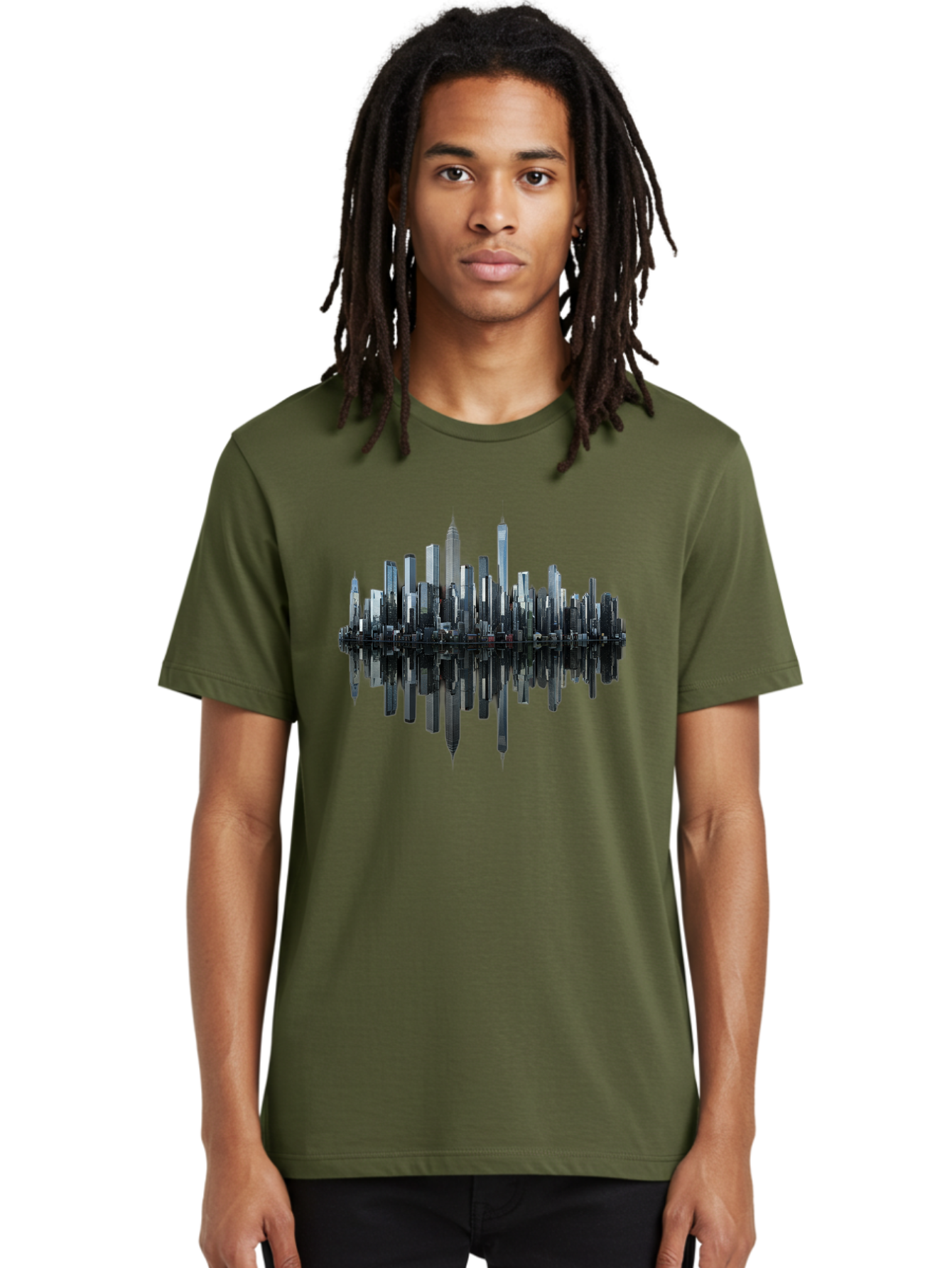 City-Skyline-Sound-Wave Men'S Graphic Tee, 100% Cotton, Comfortable Casual Summer Wear, Machine Washable, Vintage Camera, Old Camera, Antique Camera, Black Camera, Classic Photography, Photography Equipment, Nostalgic Device, Film Camera, Bag297