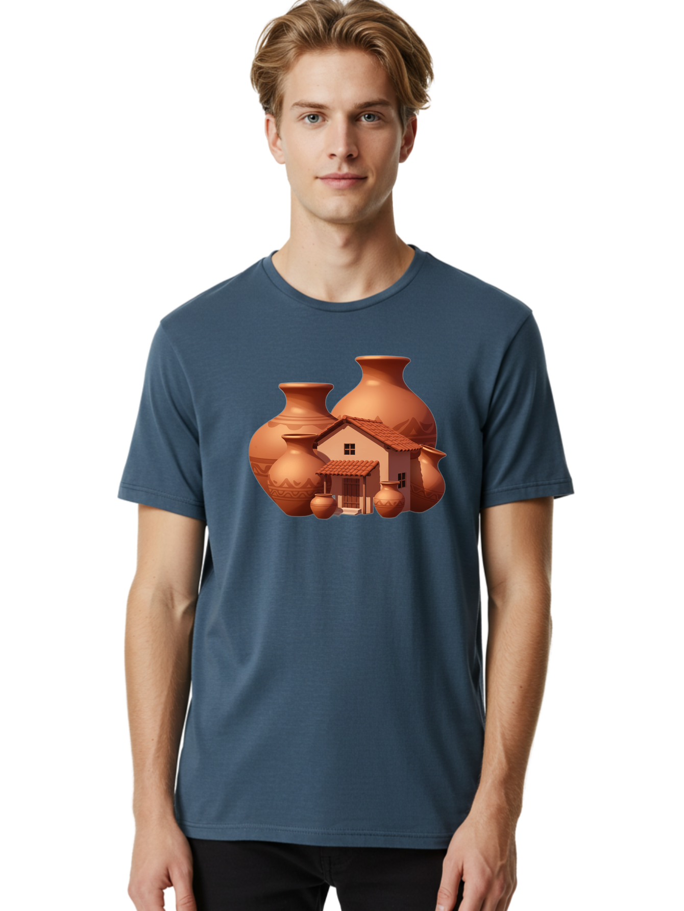 Clay-House-And-Pots Men'S Graphic Tee, 100% Cotton, Comfortable Casual Summer Wear, Machine Washable, Vintage Camera, Old Camera, Antique Camera, Black Camera, Classic Photography, Photography Equipment, Nostalgic Device, Film Camera, Bag300
