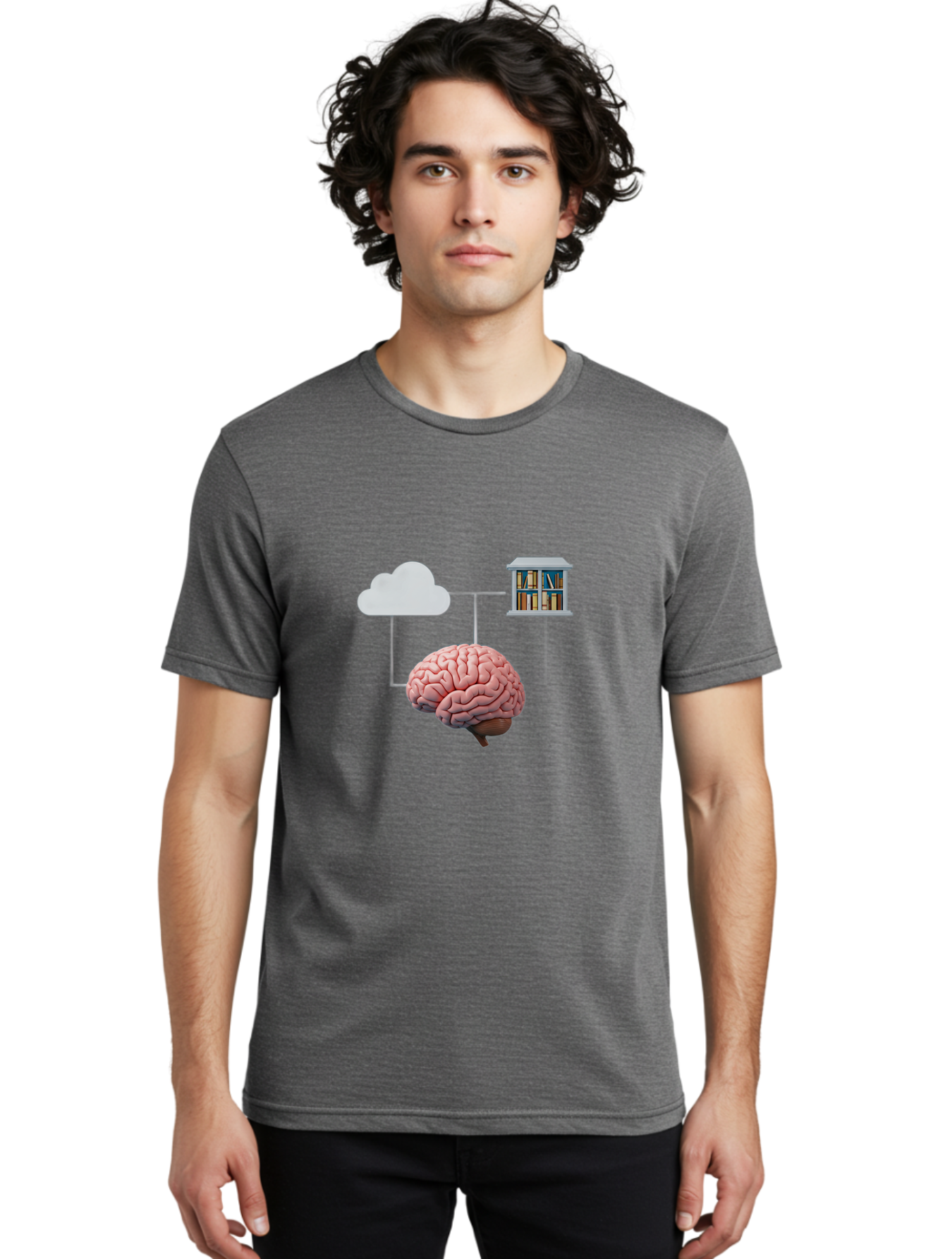 Cloud-Library-Brain Men'S Graphic Tee, 100% Cotton, Comfortable Casual Summer Wear, Machine Washable, Vintage Camera, Old Camera, Antique Camera, Black Camera, Classic Photography, Photography Equipment, Nostalgic Device, Film Camera, Bag308
