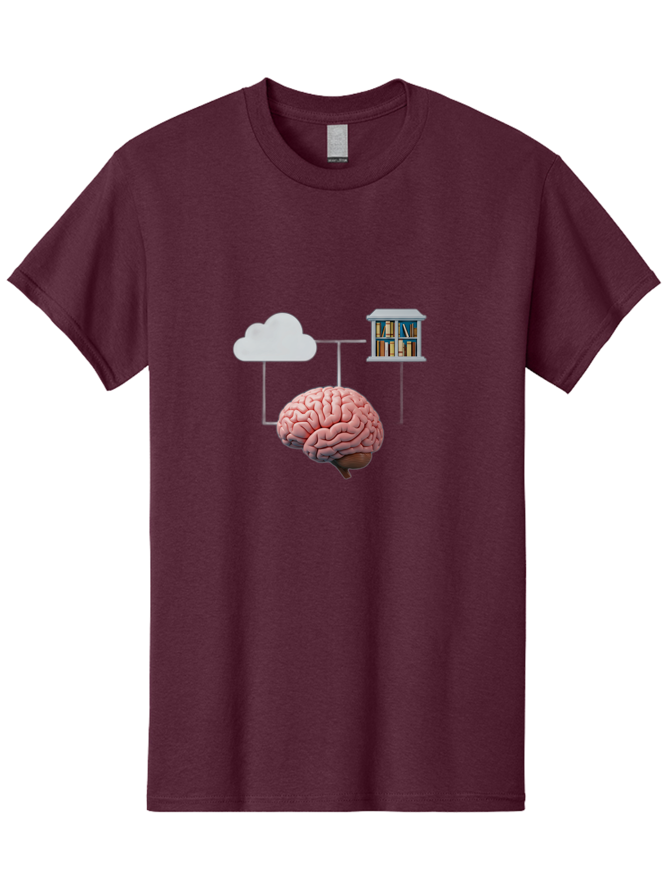 Cloud-Library-Brain Men'S Graphic Tee, 100% Cotton, Comfortable Casual Summer Wear, Machine Washable, Vintage Camera, Old Camera, Antique Camera, Black Camera, Classic Photography, Photography Equipment, Nostalgic Device, Film Camera, Bag308