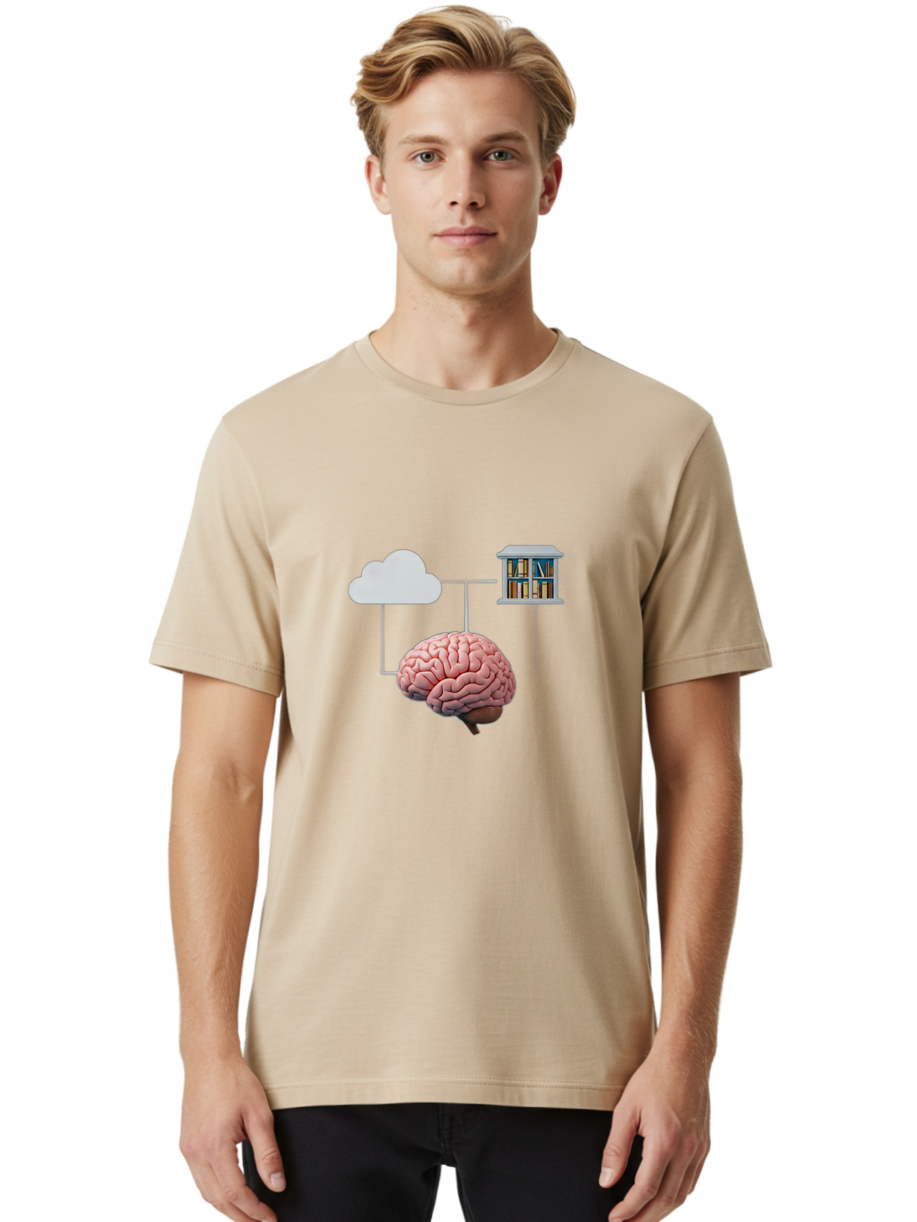 Cloud-Library-Brain Men'S Graphic Tee, 100% Cotton, Comfortable Casual Summer Wear, Machine Washable, Vintage Camera, Old Camera, Antique Camera, Black Camera, Classic Photography, Photography Equipment, Nostalgic Device, Film Camera, Bag308