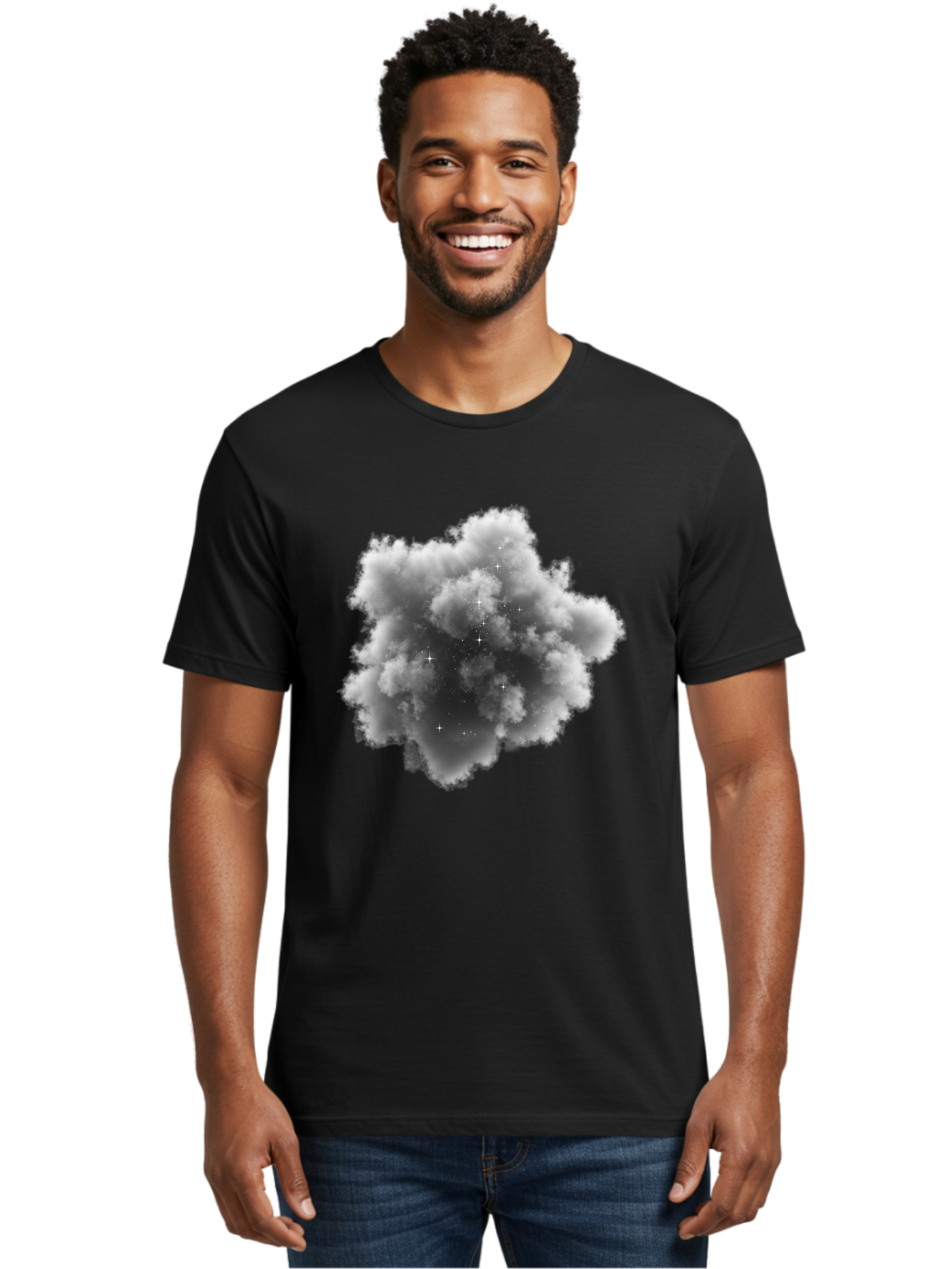 Cloud-With-Stars Men'S Graphic Tee, 100% Cotton, Comfortable Casual Summer Wear, Machine Washable, Vintage Camera, Old Camera, Antique Camera, Black Camera, Classic Photography, Photography Equipment, Nostalgic Device, Film Camera, Camera Art Bag309