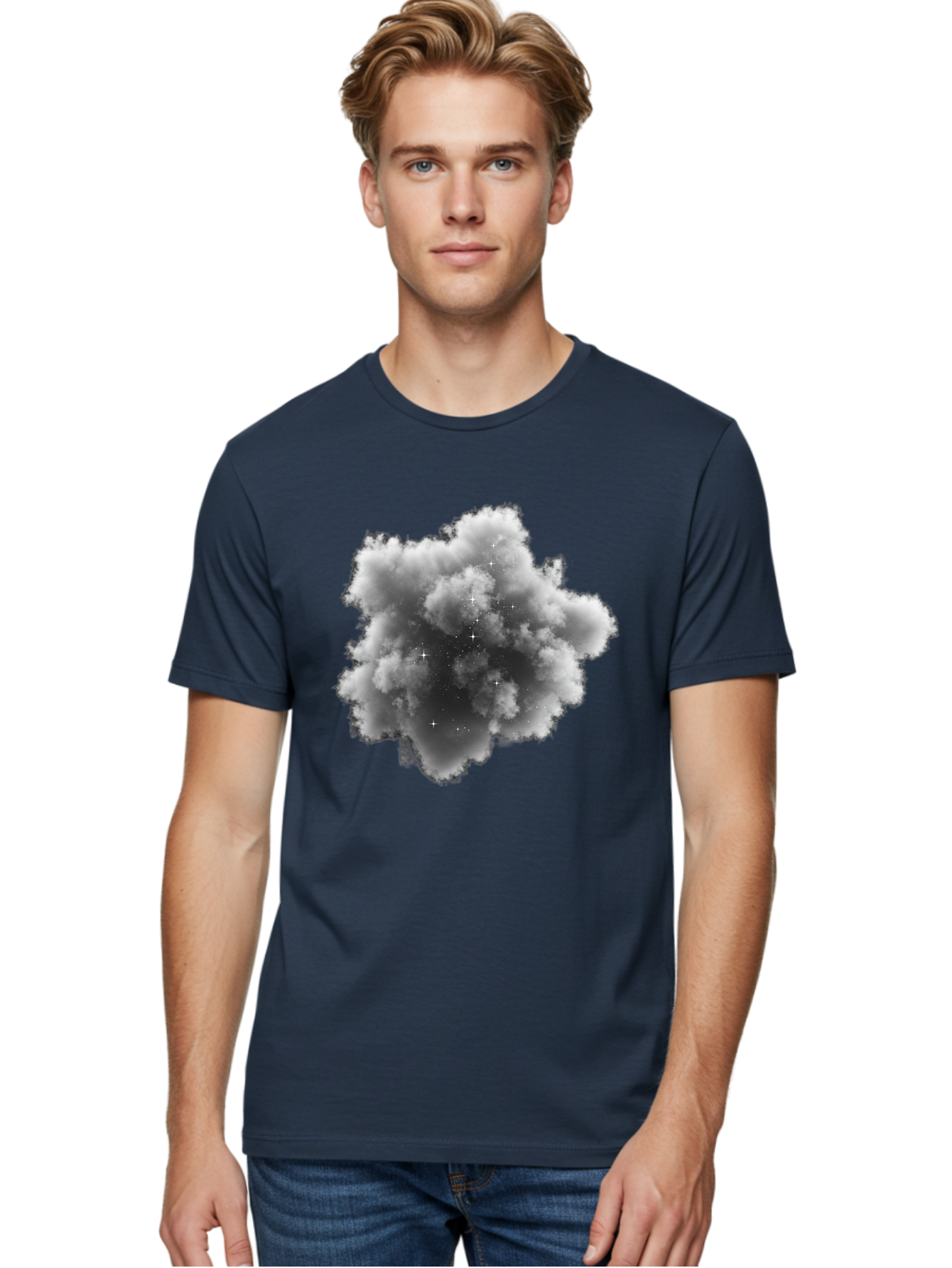 Cloud-With-Stars Men'S Graphic Tee, 100% Cotton, Comfortable Casual Summer Wear, Machine Washable, Vintage Camera, Old Camera, Antique Camera, Black Camera, Classic Photography, Photography Equipment, Nostalgic Device, Film Camera, Camera Art Bag309