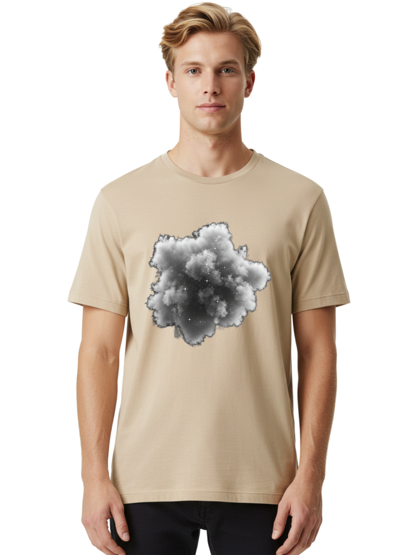 Cloud-With-Stars Men'S Graphic Tee, 100% Cotton, Comfortable Casual Summer Wear, Machine Washable, Vintage Camera, Old Camera, Antique Camera, Black Camera, Classic Photography, Photography Equipment, Nostalgic Device, Film Camera, Camera Art Bag309