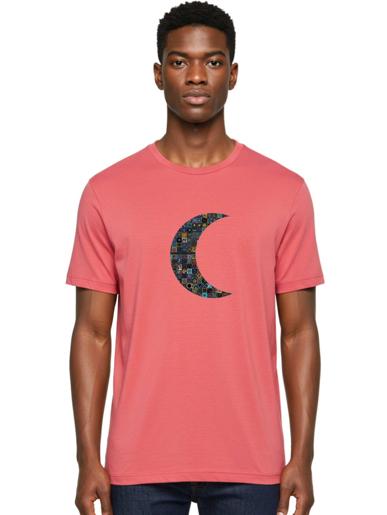 Collage-Crescent-Moon Men'S Graphic Tee, 100% Cotton, Comfortable Casual Summer Wear, Machine Washable, Vintage Camera, Old Camera, Antique Camera, Black Camera, Classic Photography, Photography Equipment, Nostalgic Device, Film Camera, Bag322