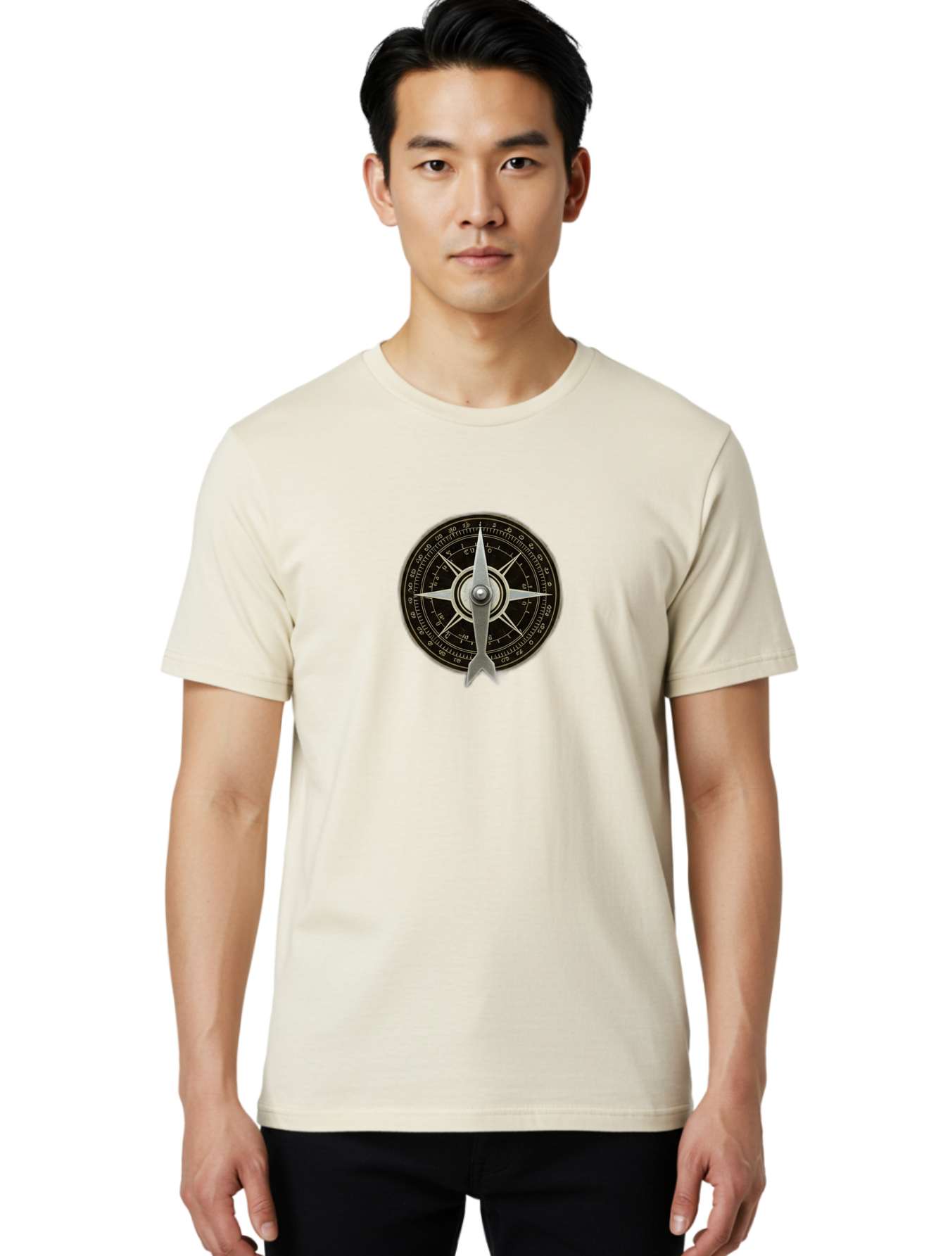 Compass-Rose Men'S Graphic Tee, 100% Cotton, Comfortable Casual Summer Wear, Machine Washable, Vintage Camera, Old Camera, Antique Camera, Black Camera, Classic Photography, Photography Equipment, Nostalgic Device, Film Camera, Camera Art Bag328