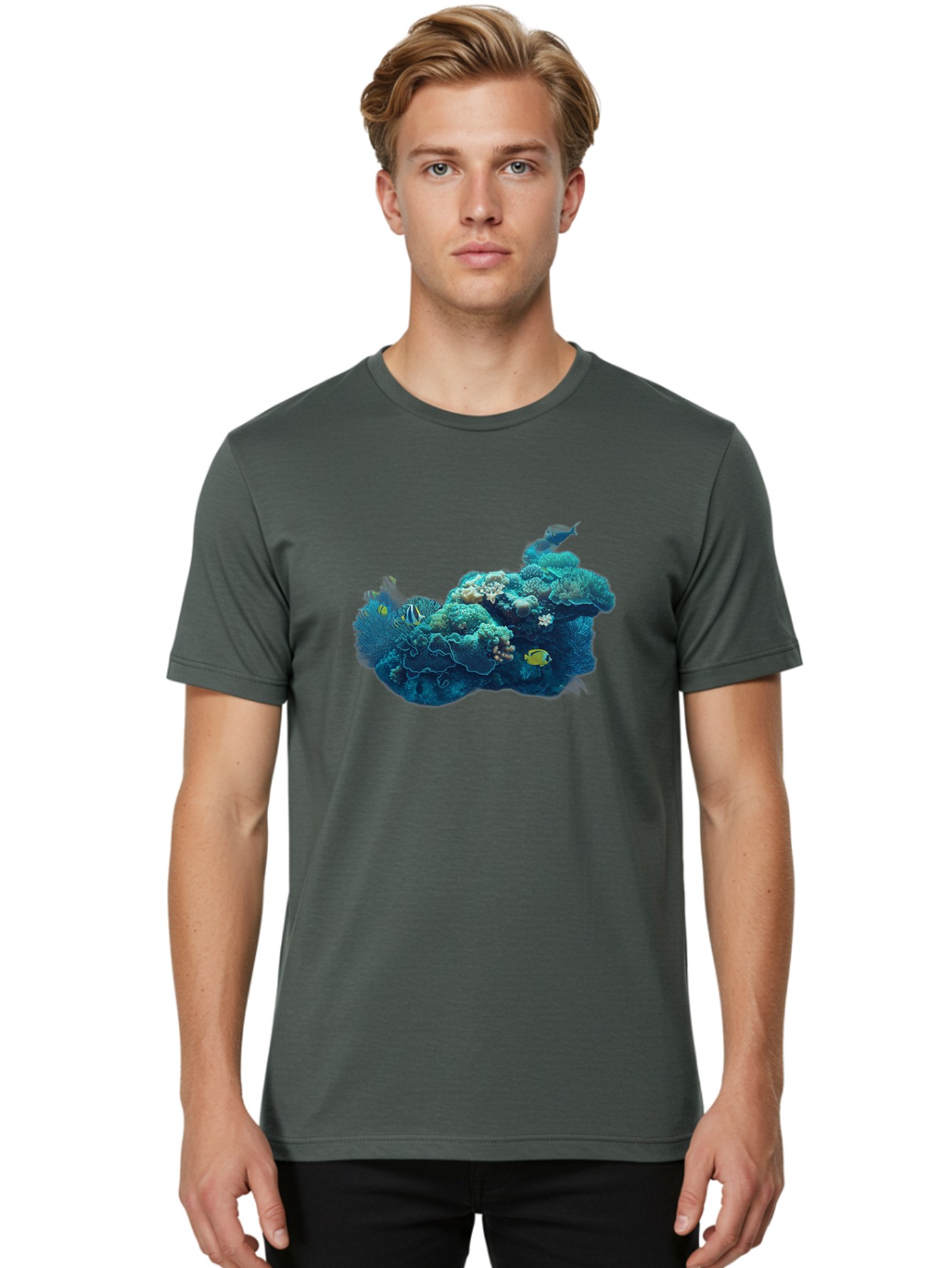 Coral-Reef-1 Men'S Graphic Tee, 100% Cotton, Comfortable Casual Summer Wear, Machine Washable, Vintage Camera, Old Camera, Antique Camera, Black Camera, Classic Photography, Photography Equipment, Nostalgic Device, Film Camera, Camera Art Bag334