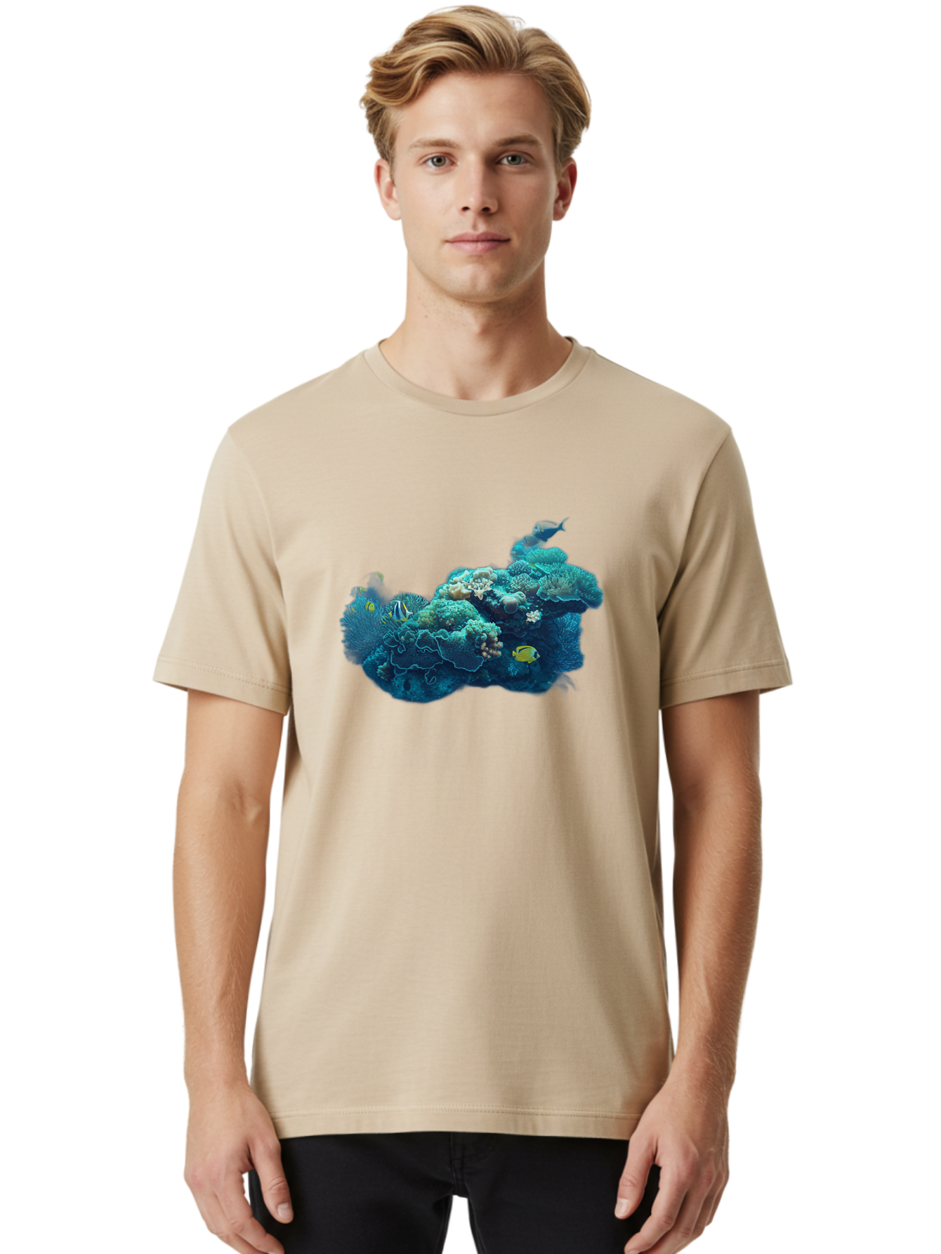 Coral-Reef-1 Men'S Graphic Tee, 100% Cotton, Comfortable Casual Summer Wear, Machine Washable, Vintage Camera, Old Camera, Antique Camera, Black Camera, Classic Photography, Photography Equipment, Nostalgic Device, Film Camera, Camera Art Bag334