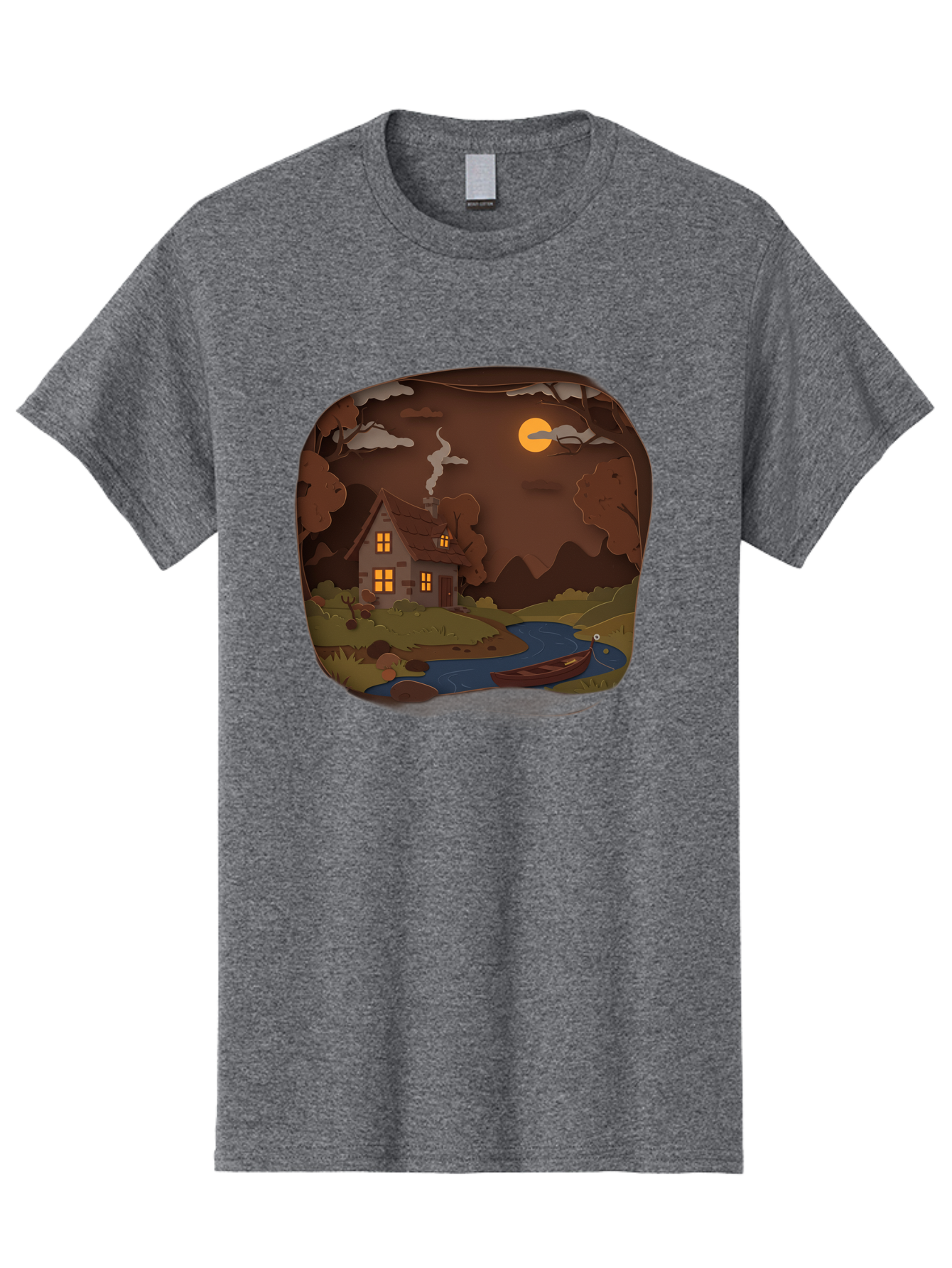 Cottage-By-The-River-1 Men'S Graphic Tee, 100% Cotton, Comfortable Casual Summer Wear, Machine Washable, Vintage Camera, Old Camera, Antique Camera, Black Camera, Classic Photography, Photography Equipment, Nostalgic Device, Film Camera, Bag341