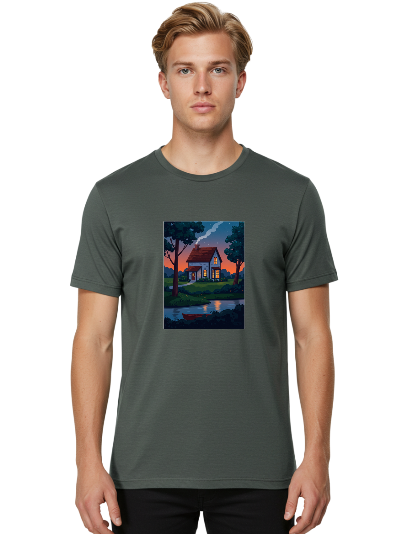 Cozy-House-By-The-River Men'S Graphic Tee, 100% Cotton, Comfortable Casual Summer Wear, Machine Washable, Vintage Camera, Old Camera, Antique Camera, Black Camera, Classic Photography, Photography Equipment, Nostalgic Device, Film Camera, Bag352