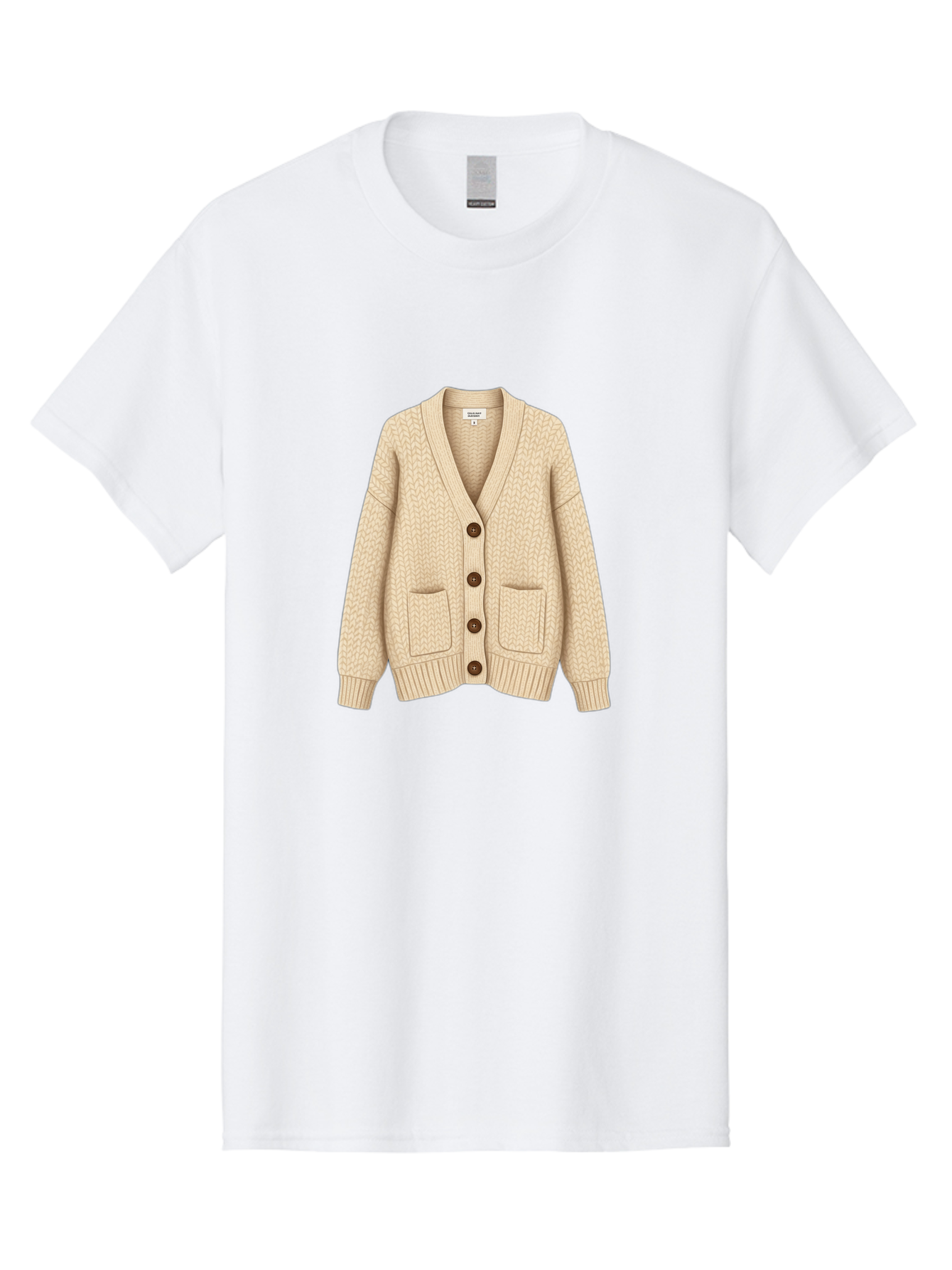 Cream-Cardigan Men'S Graphic Tee, 100% Cotton, Comfortable Casual Summer Wear, Machine Washable, Vintage Camera, Old Camera, Antique Camera, Black Camera, Classic Photography, Photography Equipment, Nostalgic Device, Film Camera, Camera Art Bag357