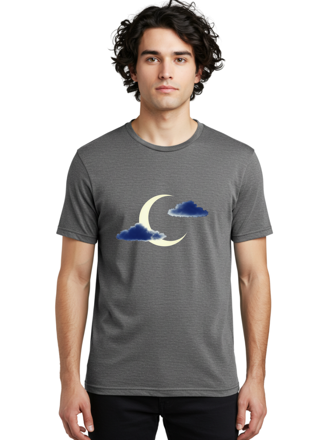 Crescent-Moon-With-Clouds Men'S Graphic Tee, 100% Cotton, Comfortable Casual Summer Wear, Machine Washable, Vintage Camera, Old Camera, Antique Camera, Black Camera, Classic Photography, Photography Equipment, Nostalgic Device, Film Camera, Bag362