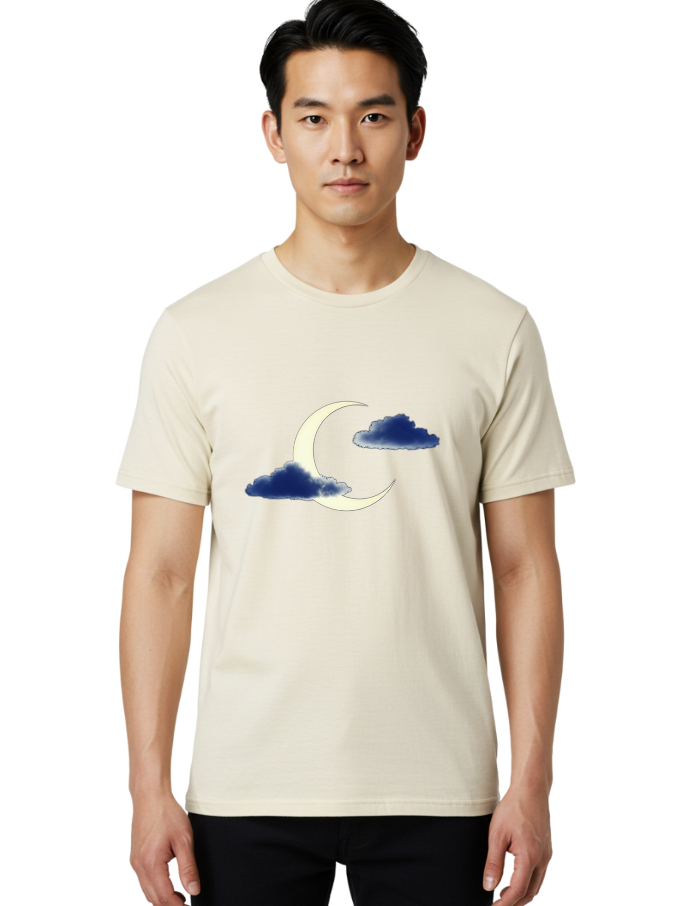 Crescent-Moon-With-Clouds Men'S Graphic Tee, 100% Cotton, Comfortable Casual Summer Wear, Machine Washable, Vintage Camera, Old Camera, Antique Camera, Black Camera, Classic Photography, Photography Equipment, Nostalgic Device, Film Camera, Bag362