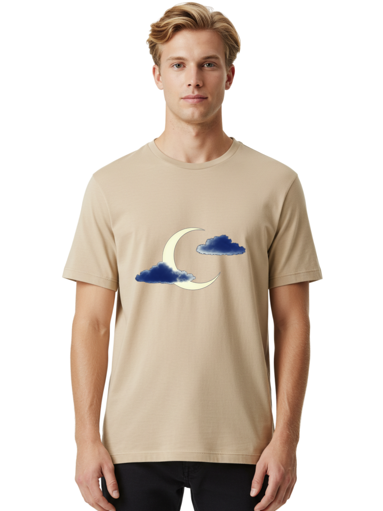 Crescent-Moon-With-Clouds Men'S Graphic Tee, 100% Cotton, Comfortable Casual Summer Wear, Machine Washable, Vintage Camera, Old Camera, Antique Camera, Black Camera, Classic Photography, Photography Equipment, Nostalgic Device, Film Camera, Bag362