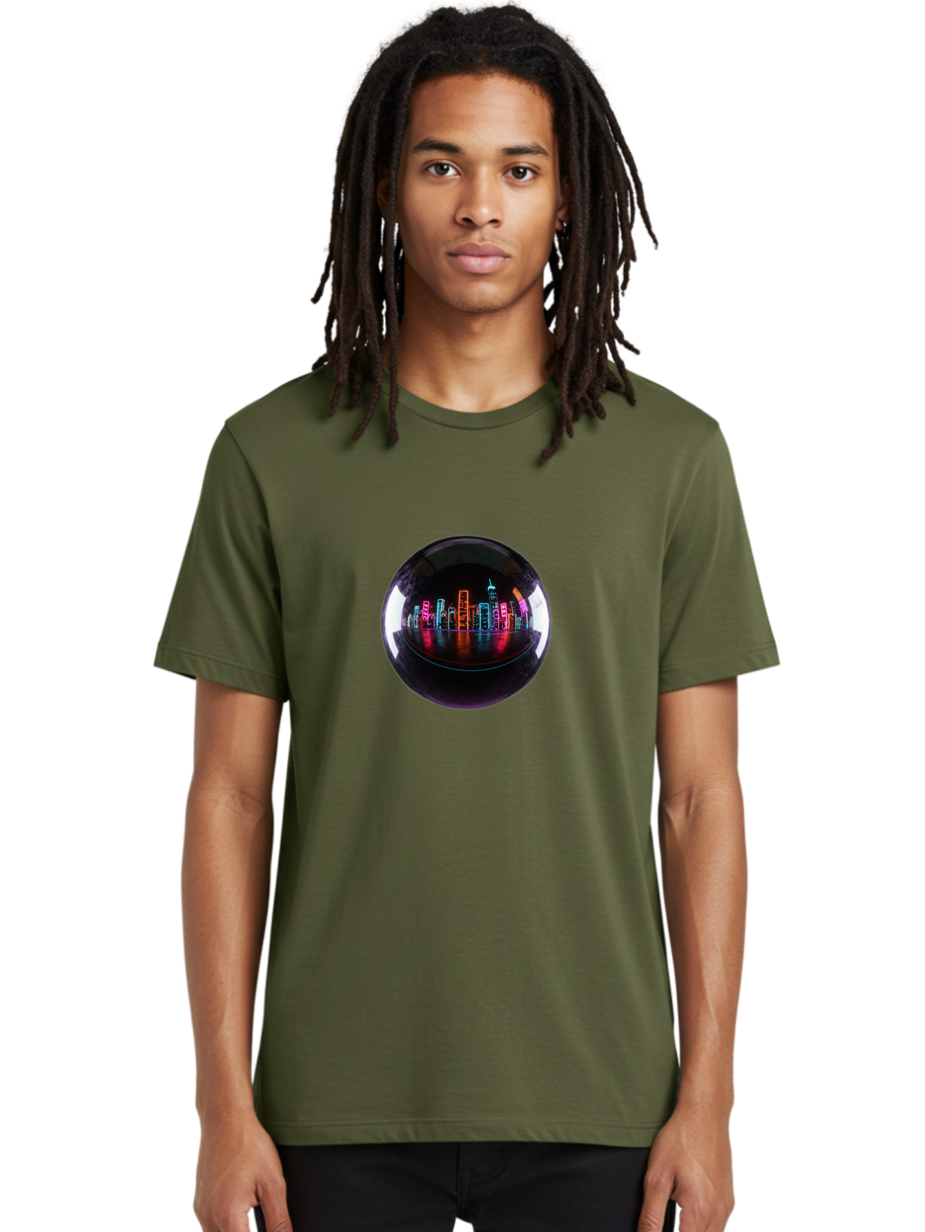 Crystal-Ball-Cityscape Men'S Graphic Tee, 100% Cotton, Comfortable Casual Summer Wear, Machine Washable, Vintage Camera, Old Camera, Antique Camera, Black Camera, Classic Photography, Photography Equipment, Nostalgic Device, Film Camera, Bag367