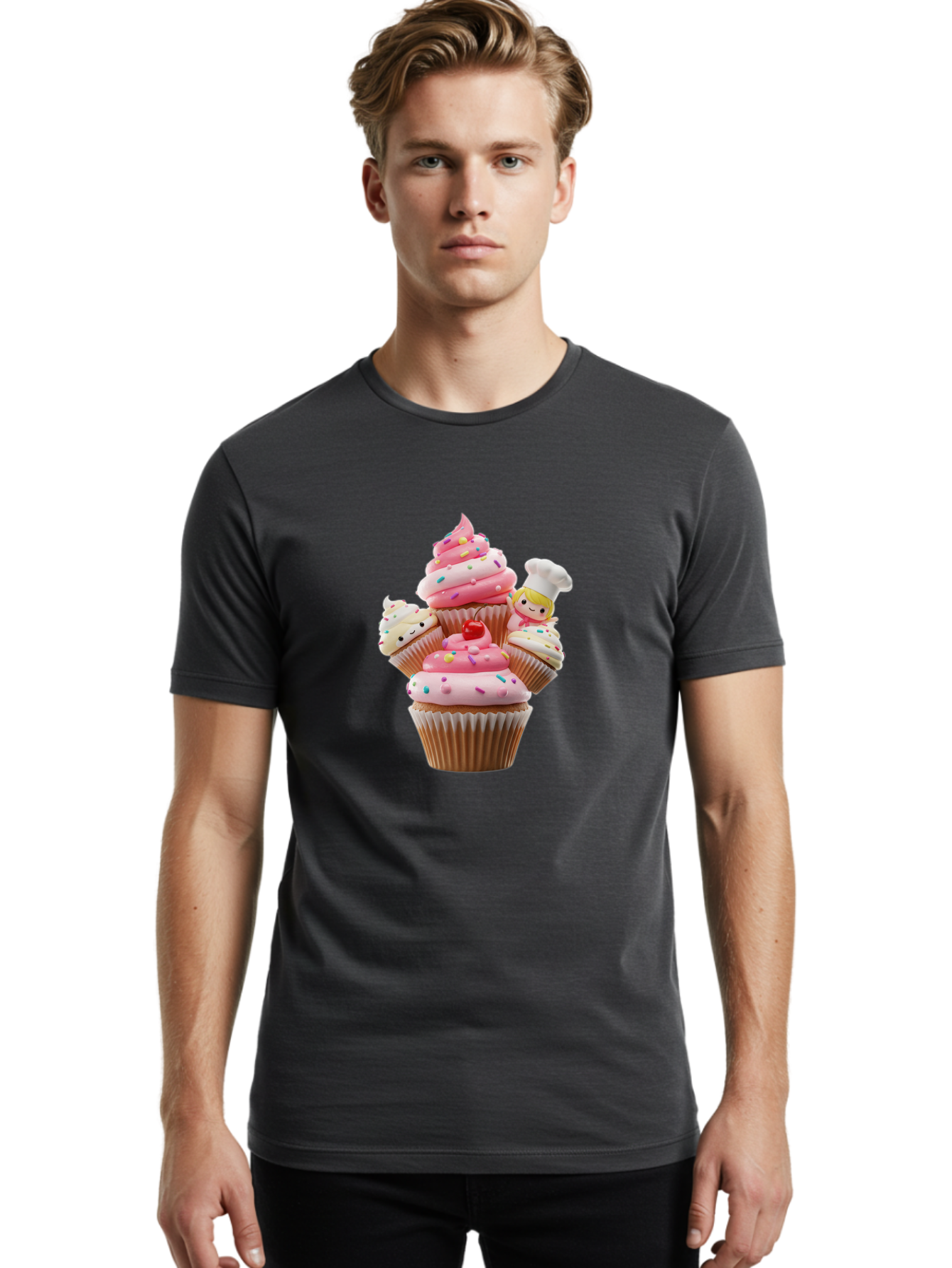 Cupcake-With-Chef Men'S Graphic Tee, 100% Cotton, Comfortable Casual Summer Wear, Machine Washable, Vintage Camera, Old Camera, Antique Camera, Black Camera, Classic Photography, Photography Equipment, Nostalgic Device, Film Camera, Camera Art Bag372