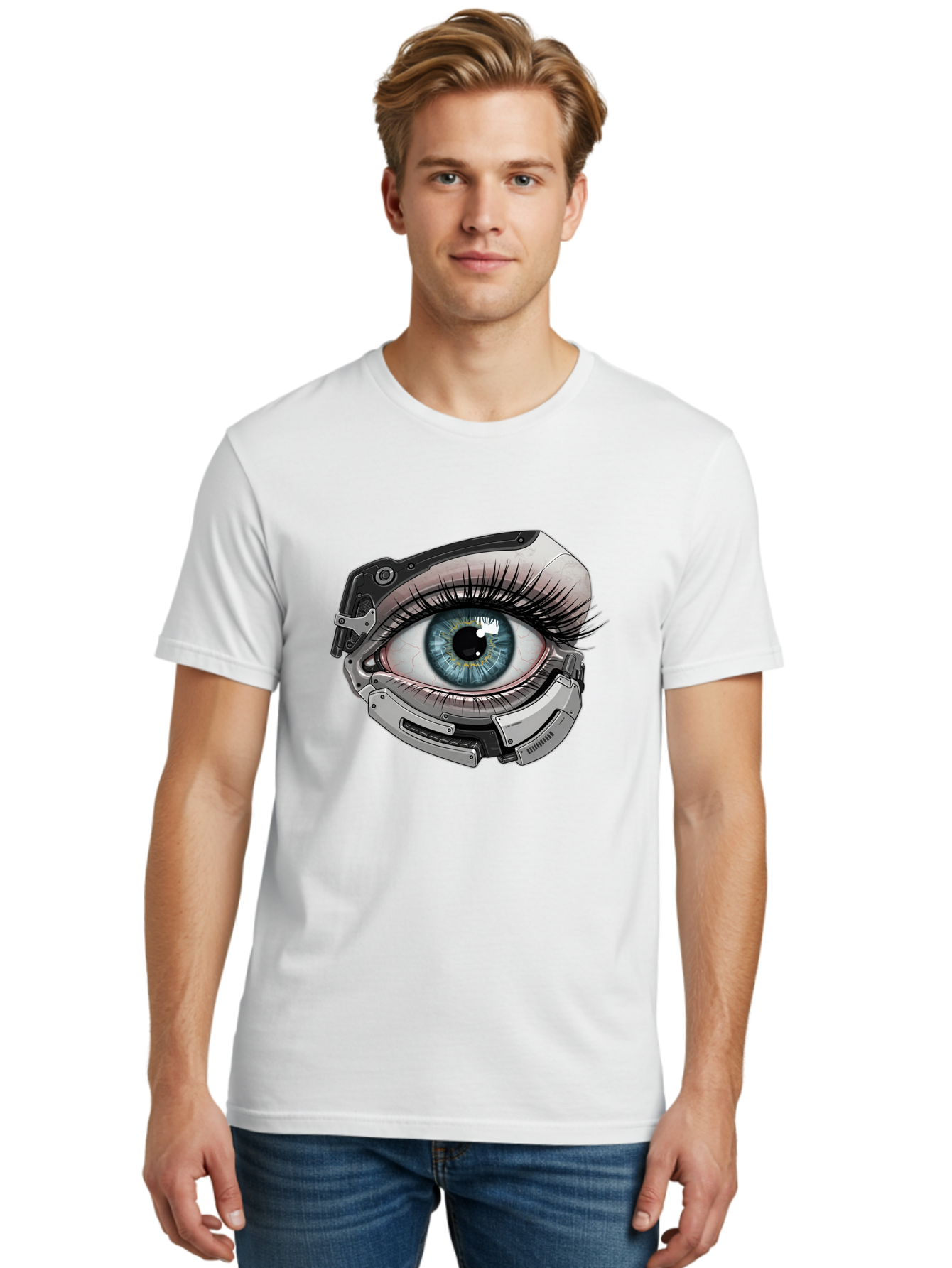 Cyborg-Eye Men'S Graphic Tee, 100% Cotton, Comfortable Casual Summer Wear, Machine Washable, Vintage Camera, Old Camera, Antique Camera, Black Camera, Classic Photography, Photography Equipment, Nostalgic Device, Film Camera, Camera Art Bag376